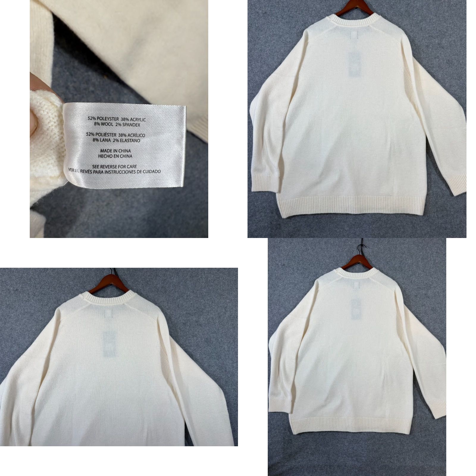 Gap Gap Sweater Pullover Raglan Sleeve Crew Neck Mens 2XL Ivory Wool Blend NWT Size US XXL / EU 58 / 5 - 8 Thumbnail