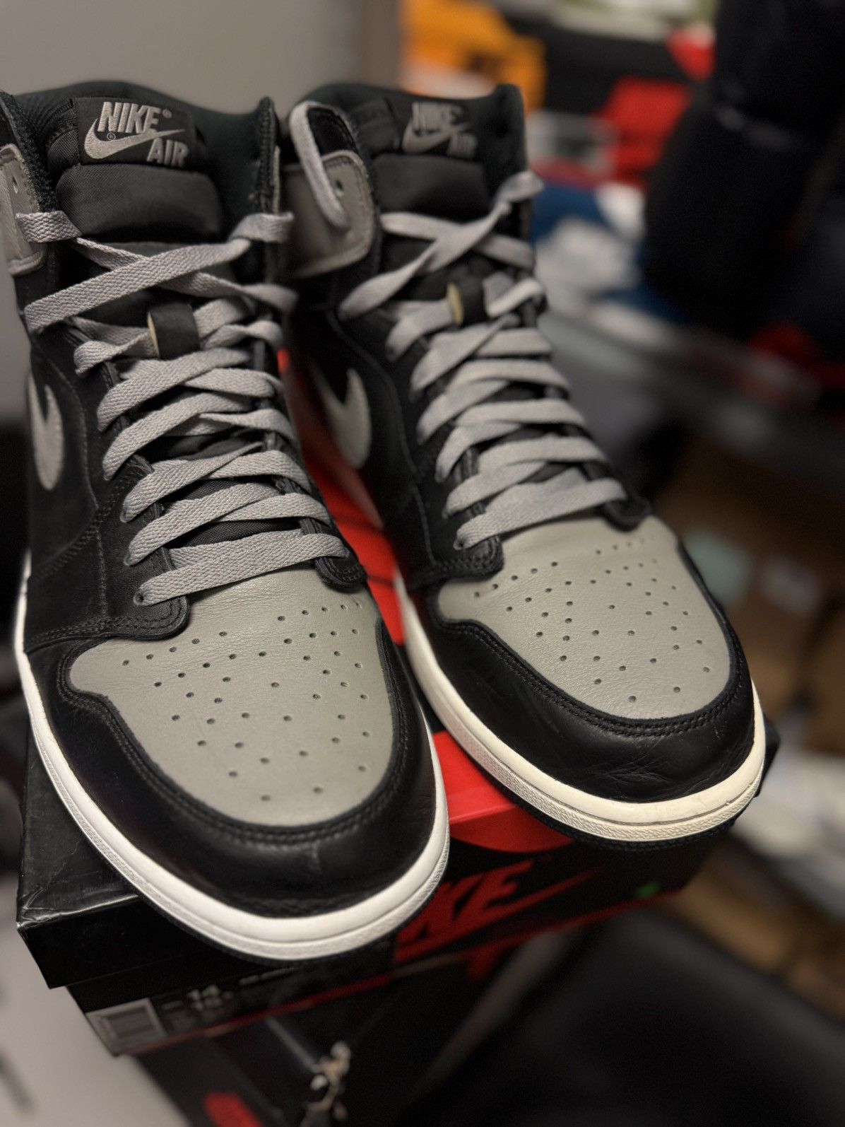Jordan Brand × Nike Jordan 1 High Shadow Toe (2018) Size 14 Pre Owned Size US 14 / EU 47 - 4 Thumbnail