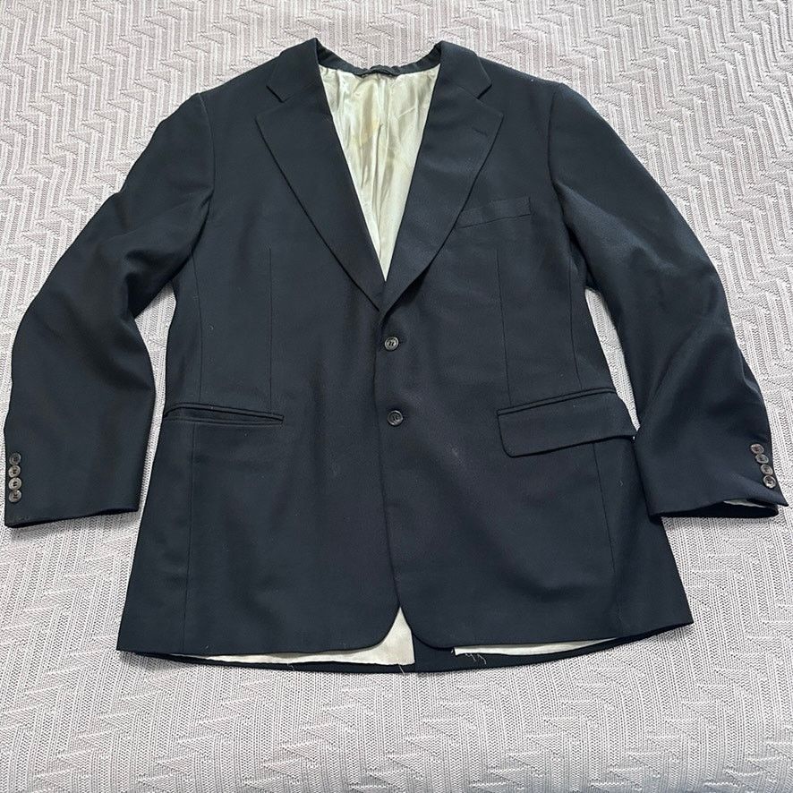 Paul Stuart Paul Stuart dark gray/navy two button wool blazer size 45L Size 44L - 1 Thumbnail