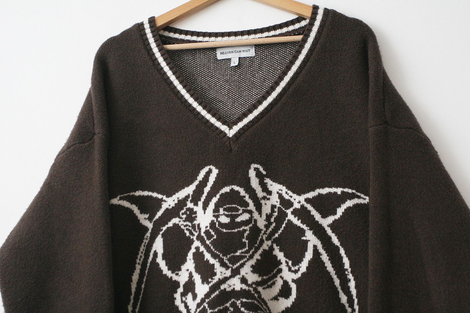 Other Heaven Can Wait Reaper Knit Boxy Fit Brown Sweater Jumper L Size US L / EU 52-54 / 3 - 2 Thumbnail