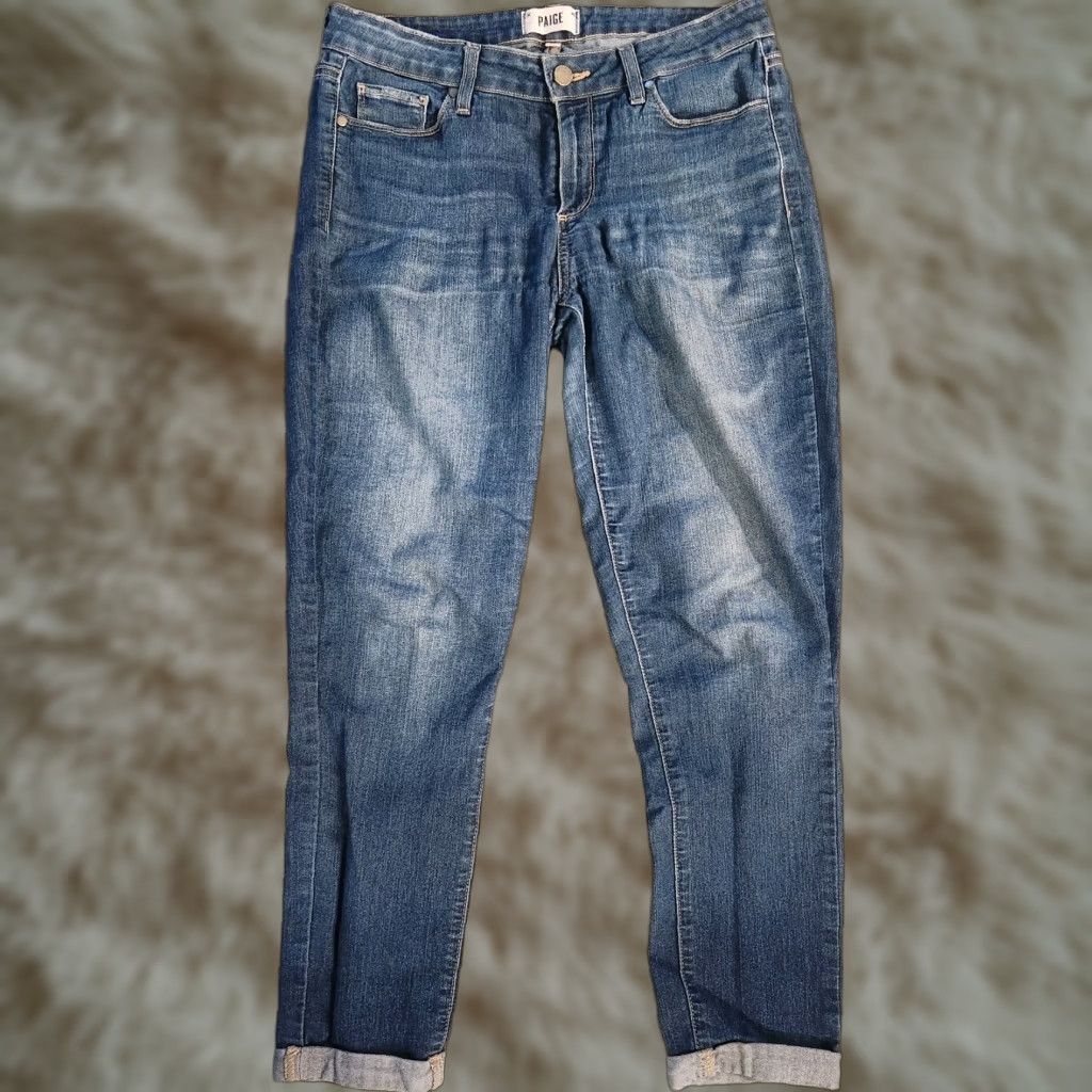 Paige Paige Kylie Crop Jeans Womens 30 Dark Wash Mid Rise Denim Casual Jeans Womens Size 30 Blue Size 30" / US 8 / IT 44 - 1 Thumbnail
