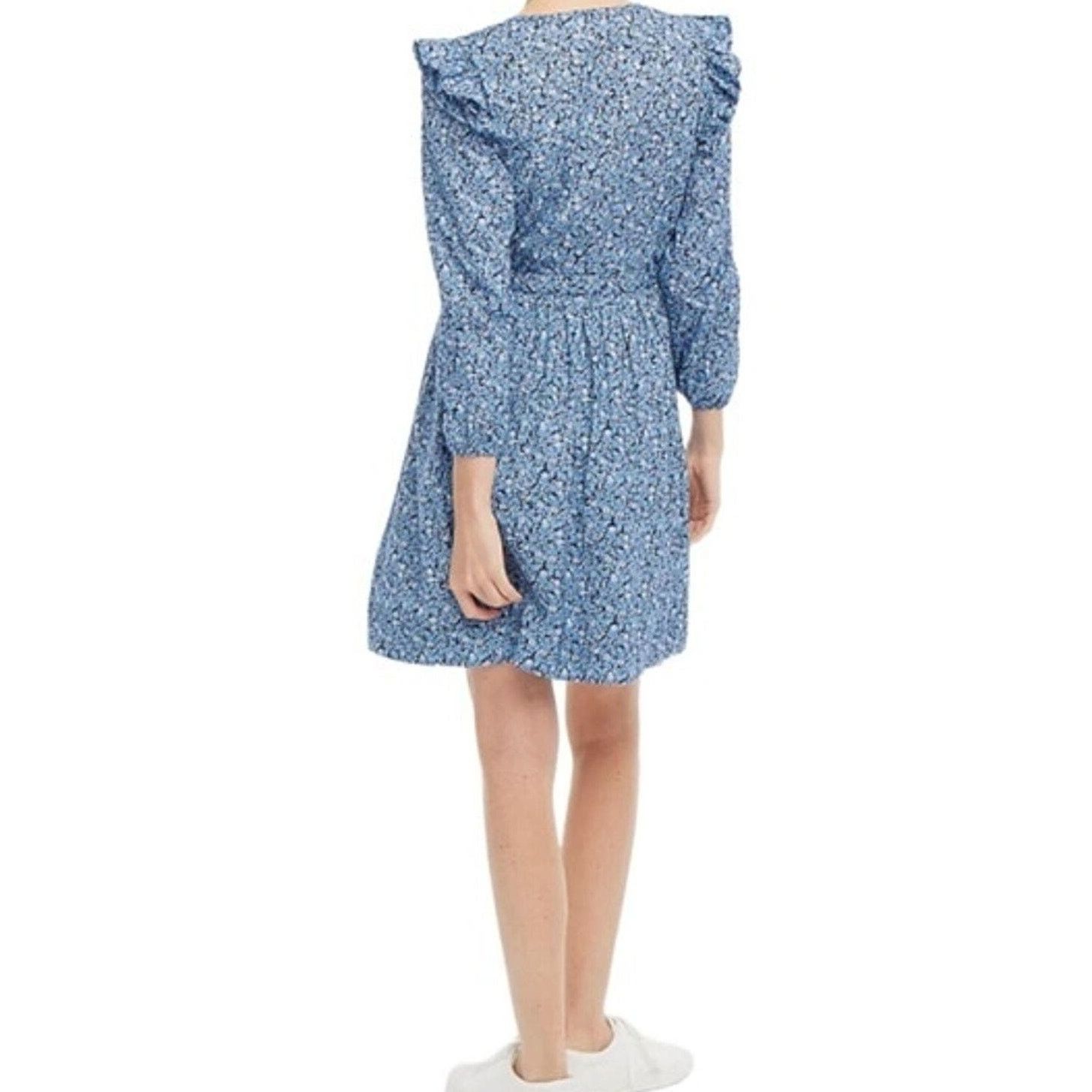J.Crew J.Crew Blue Lightweight Cotton Puff-sleeve Mini Dress, S Size S / US 4 / IT 40 - 3 Thumbnail