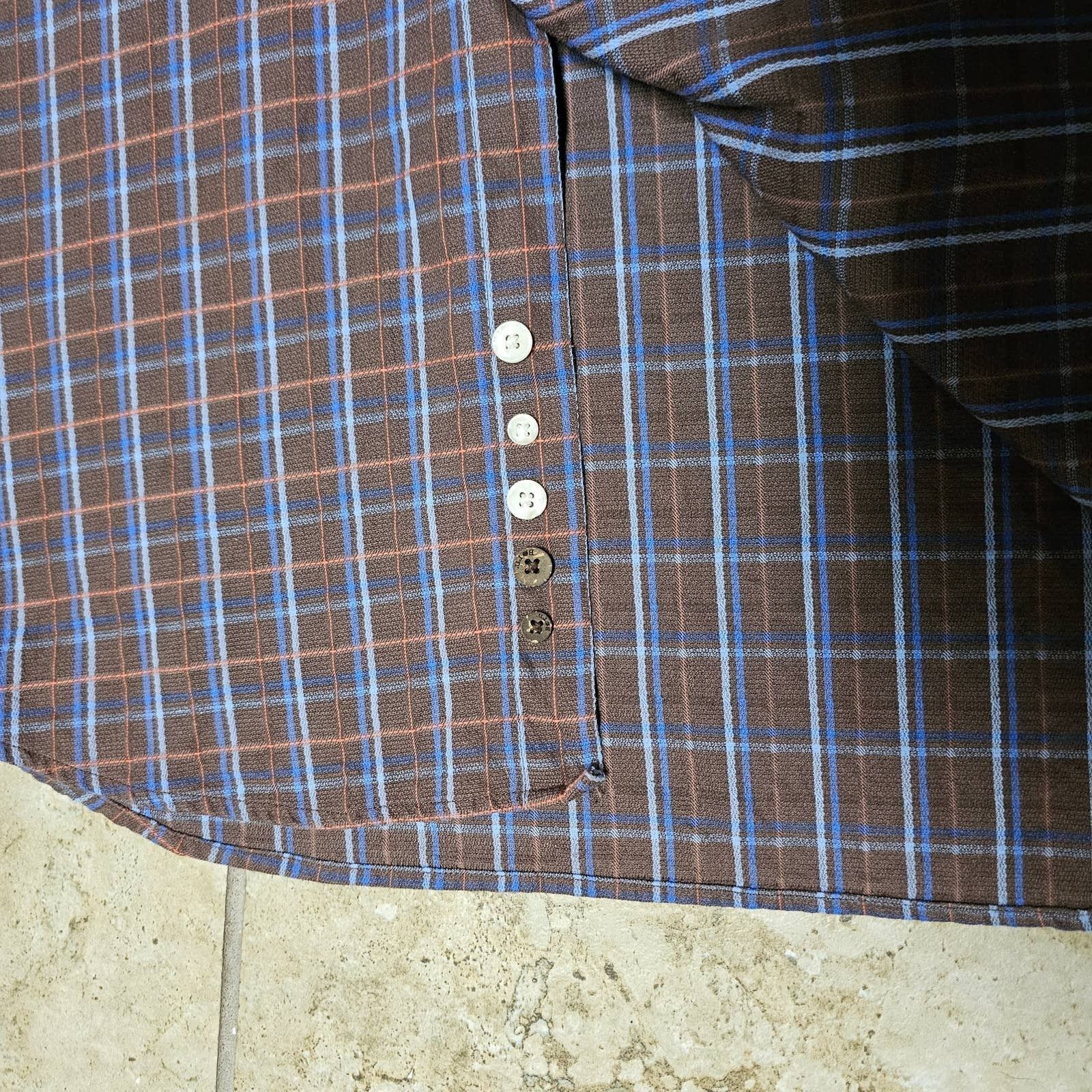 Born Born Brown Plaid Button Down Men's Shirt 100% Cotton Medium Size US M / EU 48-50 / 2 - 5 Thumbnail