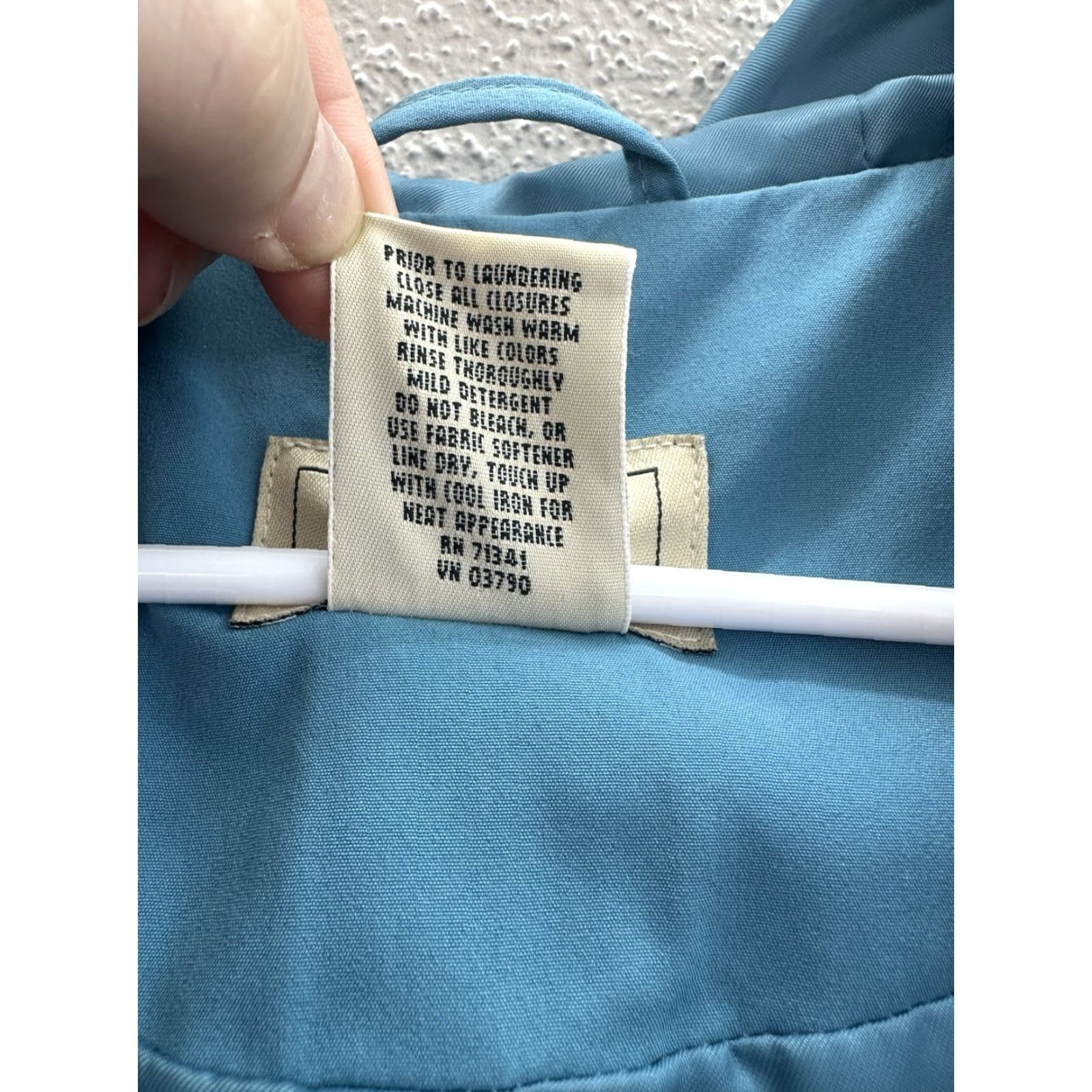 Vintage L.L. Bean Jacket Womens Petite Large Blue Zip Up Hooded Trench Coat Size L / US 10 / IT 46 - 7 Thumbnail