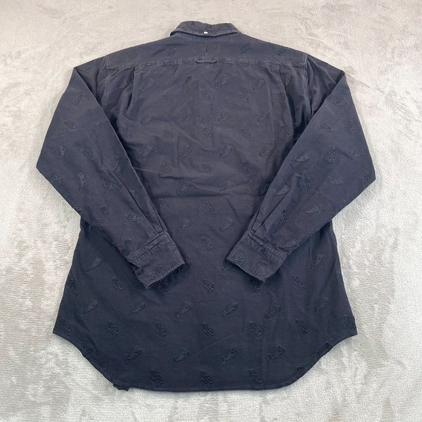 Thom Browne Thom Browne Shirt Men 2XL Black Embroidered Whale & Turtle Oxford Button-Up Casual Designer USA Vintage: No Size US XXL / EU 58 / 5 - 5 Thumbnail