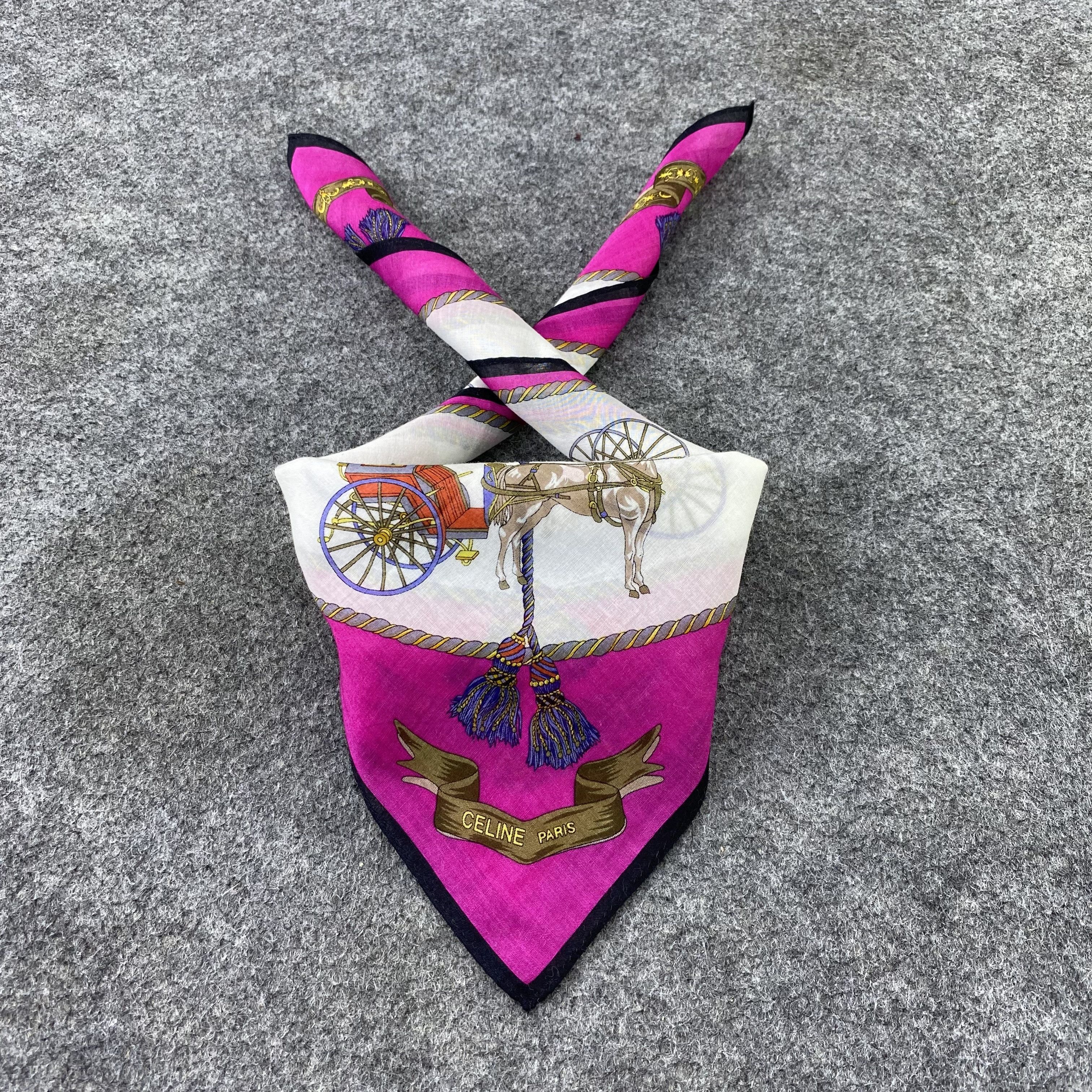 Celine × Vintage Celine Handkerchief / Bandana / Neckerchief /Headscarf-B1278 Size ONE SIZE - 2 Thumbnail