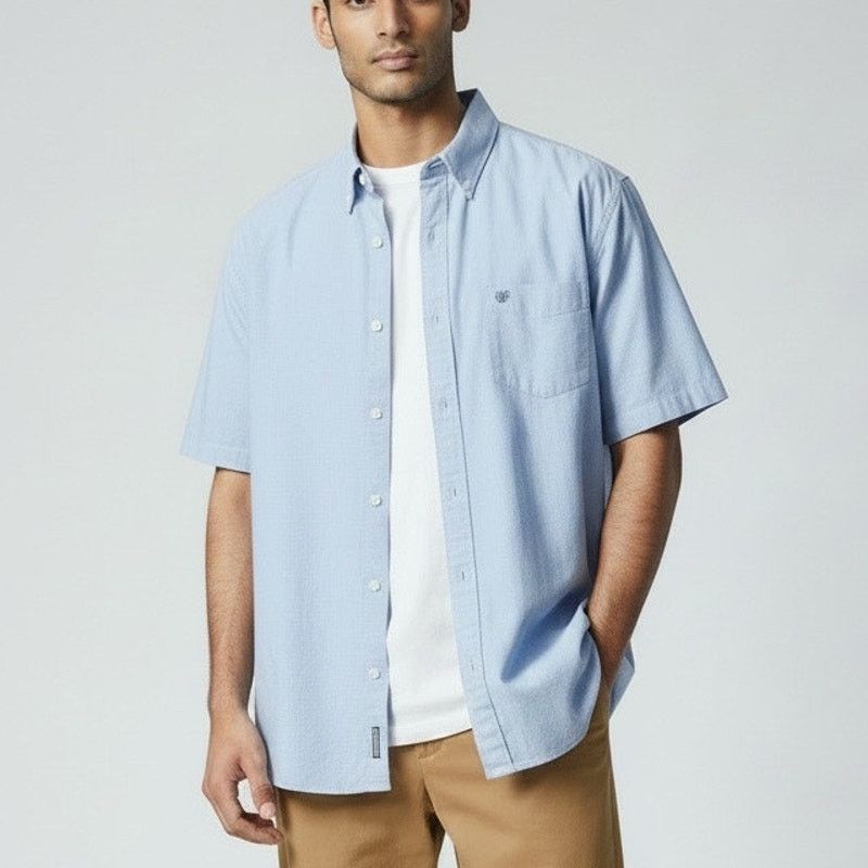 Chaps Chaps short sleeve blue/white button front shirt Size Large Size US L / EU 52-54 / 3 - 1 Thumbnail