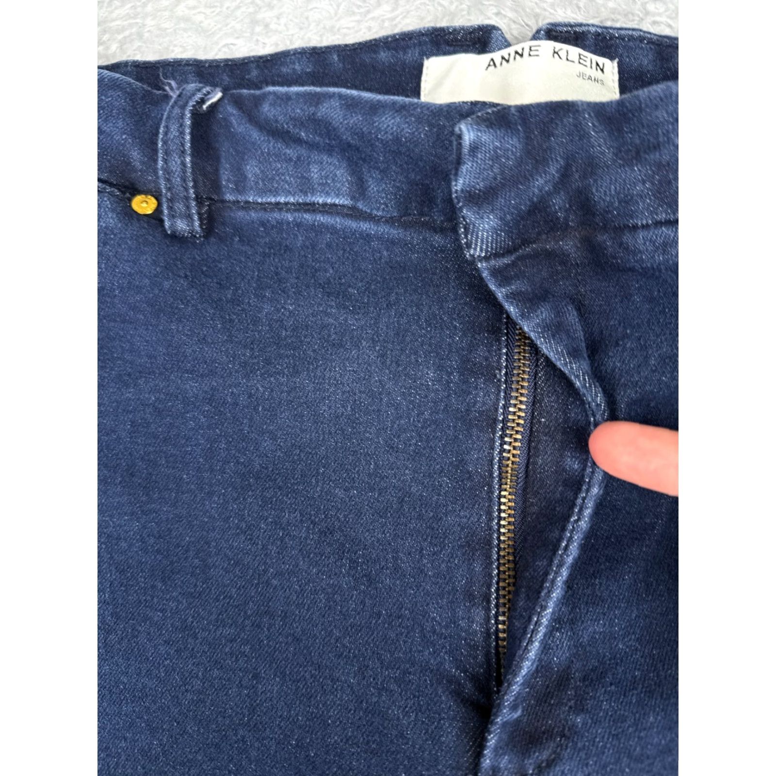 Anne Klein Anne Klein Jeans Womens 16 Blue Denim Flared Dark Wash Mid Rise Cotton 34x29 Size 38" / US 16 / IT 52 - 5 Thumbnail