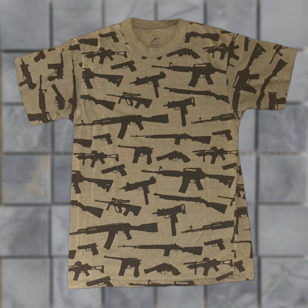 Rothco VINTAGE Rothco AR All Over Print T-Shirt Green S Mens Small Army Military Regular Size US S / EU 44-46 / 1 - 1 Thumbnail