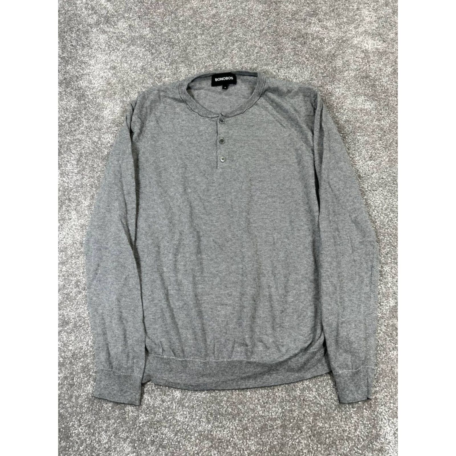 Bonobos Bonobos Shirt Mens M Gray Cotton Henley Size US M / EU 48-50 / 2 - 2 Thumbnail