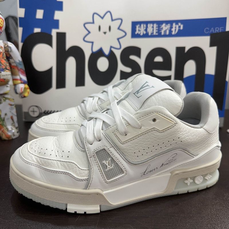 Louis Vuitton Louis Vuitton White Cement Low-Top Trainers 0079 Size US 7 / EU 40 - 1 Thumbnail