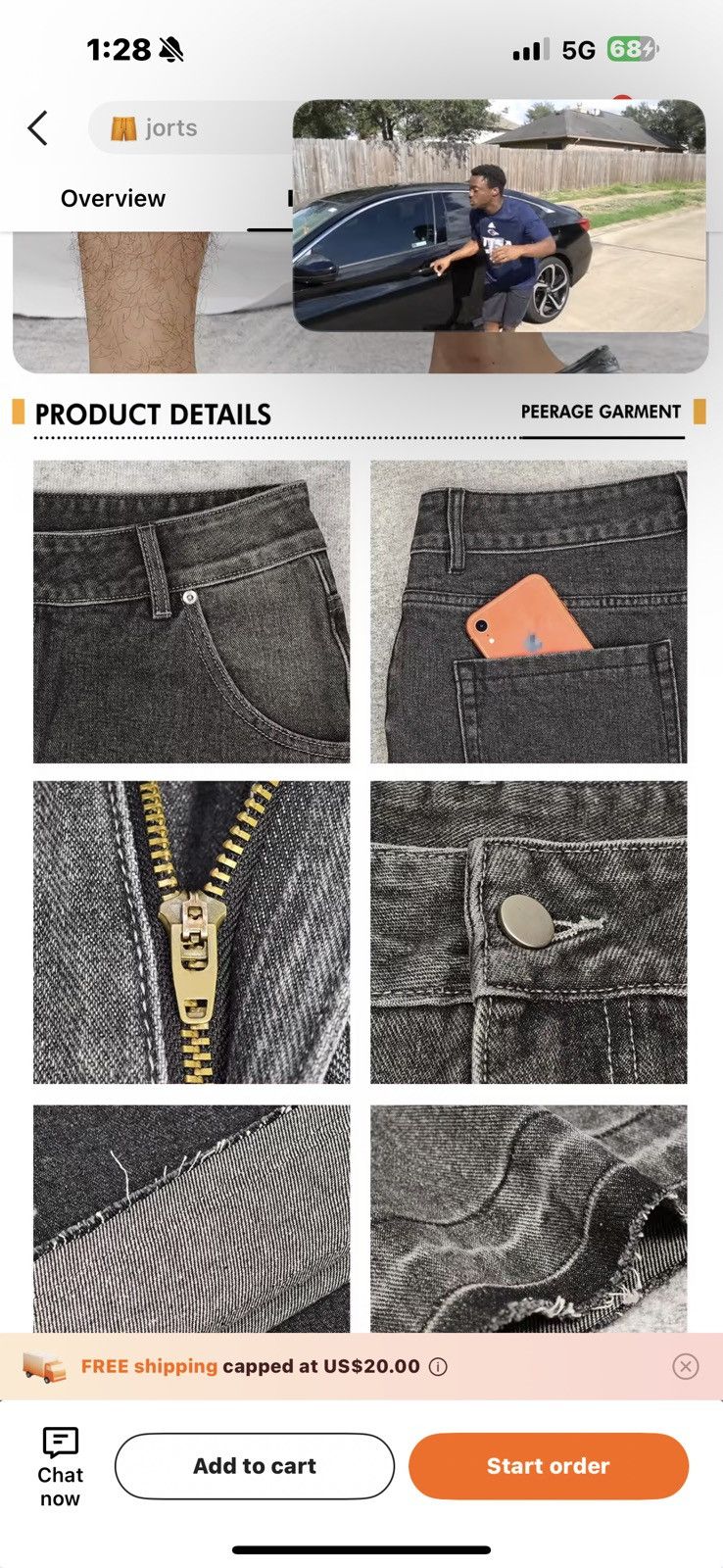 Other Men’s Y2K rhinestone acid wash baggy jorts Size US 32 / EU 48 - 5 Thumbnail
