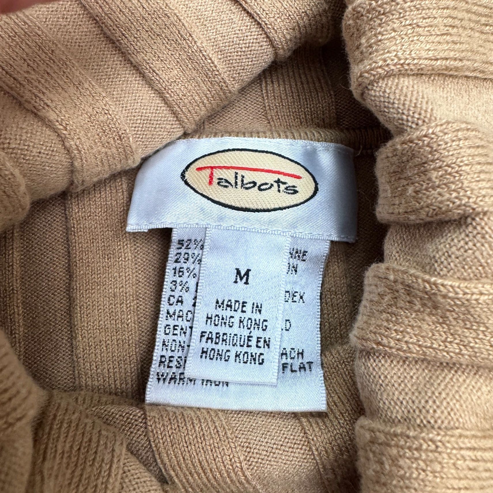 Talbots Talbots Knit Turtleneck Sweater Women M Camel Brown Ribbed Pullover Solid 90s Autumn Winter Mens Womens Size M / US 6-8 / IT 42-44 - 5 Thumbnail