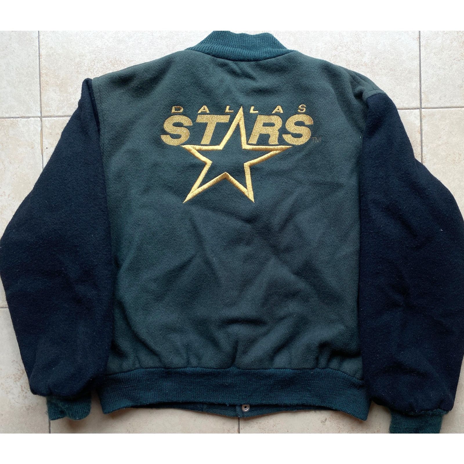 NHL × Starter Dallas Stars 90s MAVERICK Varsity bomber 44 olive hockey vtg Size US M / EU 48-50 / 2 - 1 Thumbnail