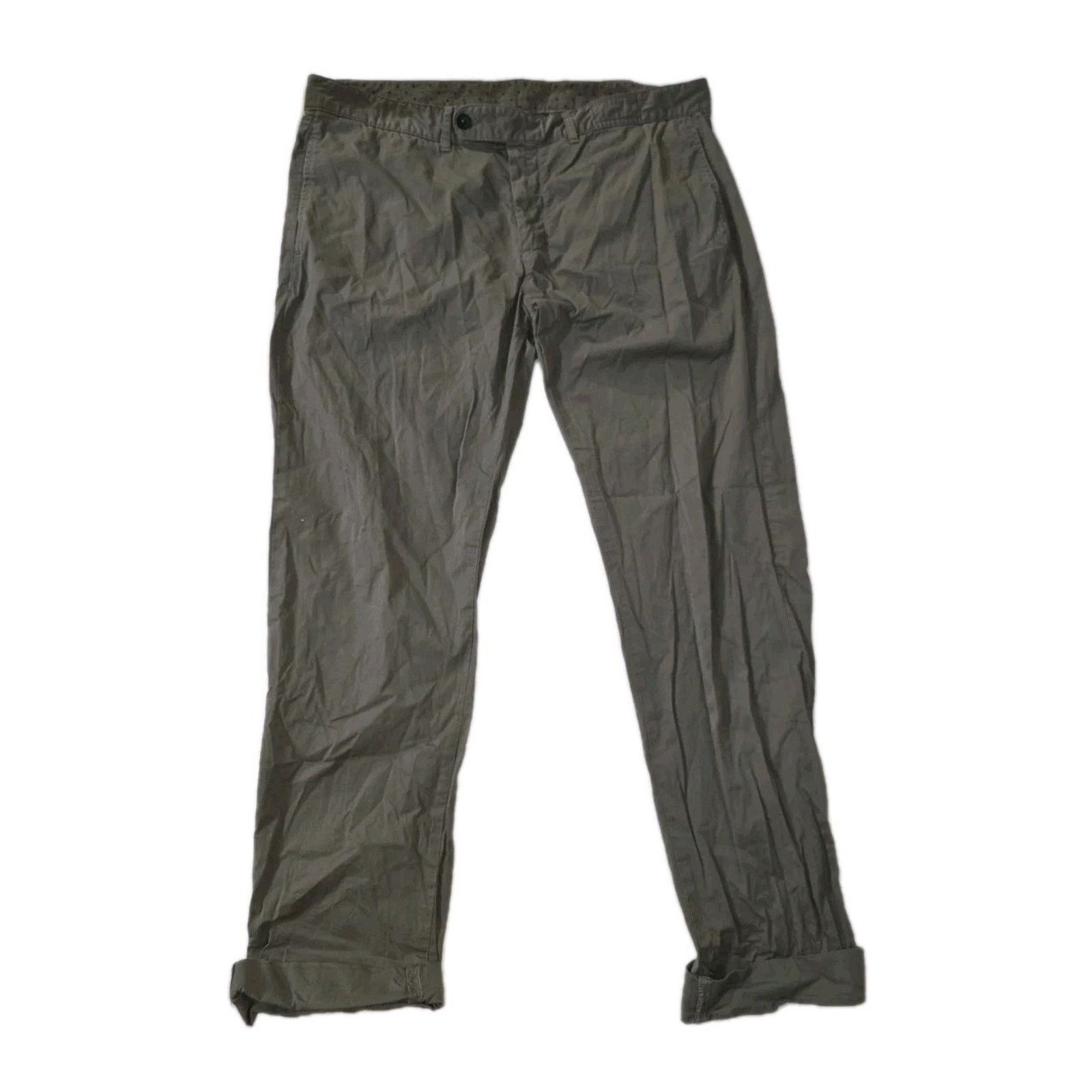 Massimo Alba Massimo Alba Watercolor Men 40x34 Olive Cotton Stretch Italy Size US 40 / EU 56 - 3 Thumbnail