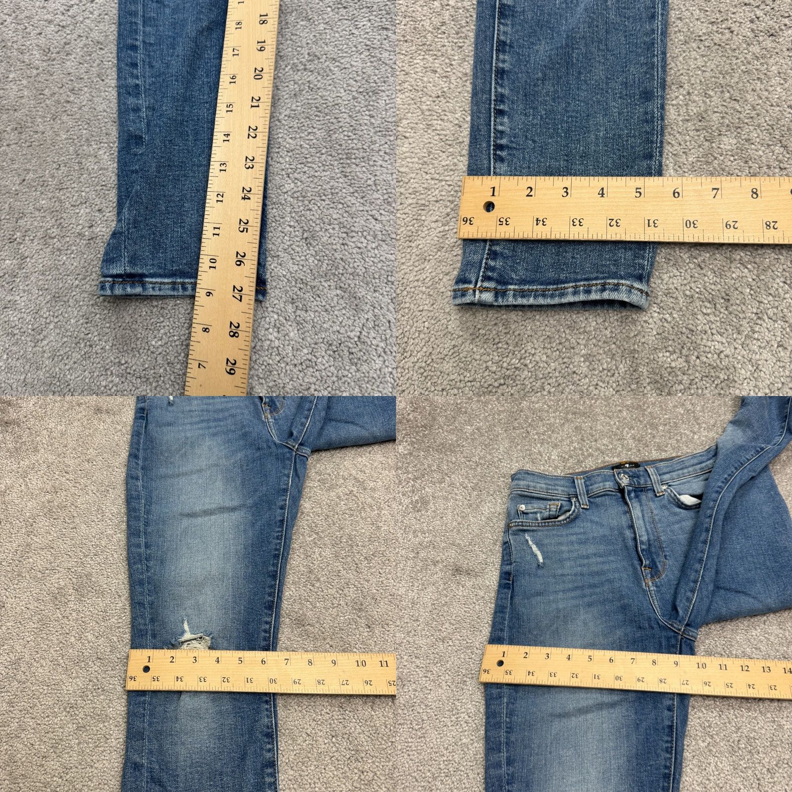 7 For All Mankind 7 For All Mankind Jeans High Waist Skinny Distressed Denim Blue 26 Womens Regular Inseam 27 Holiday City Streetwear 7 For All Mankind Womens Jeans Size 26" / US 2 / IT 38 - 10 Thumbnail