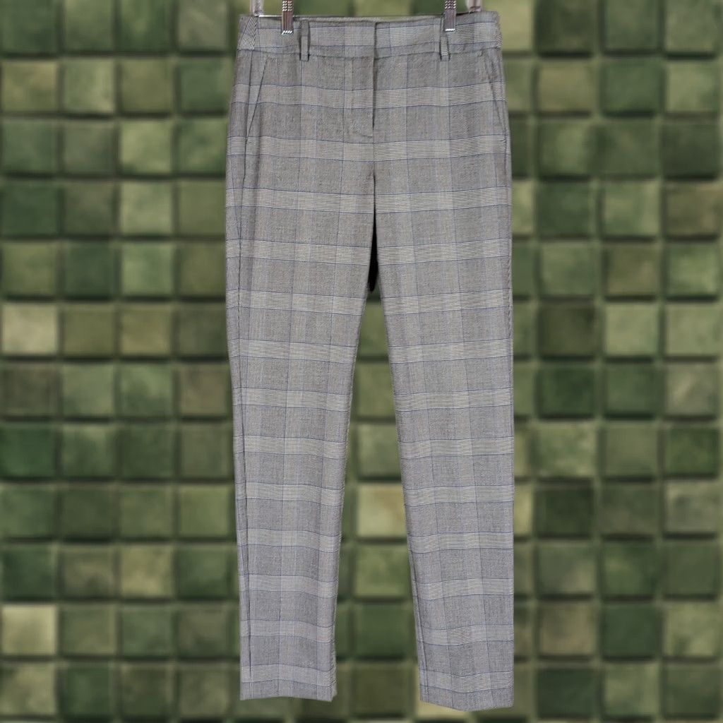J.Crew J.CREW Cameron Pants Womens 8 Tall Charcoal Glen Straight Flex Workwear Career Plaid Size 30" / US 8 / IT 44 - 1 Thumbnail