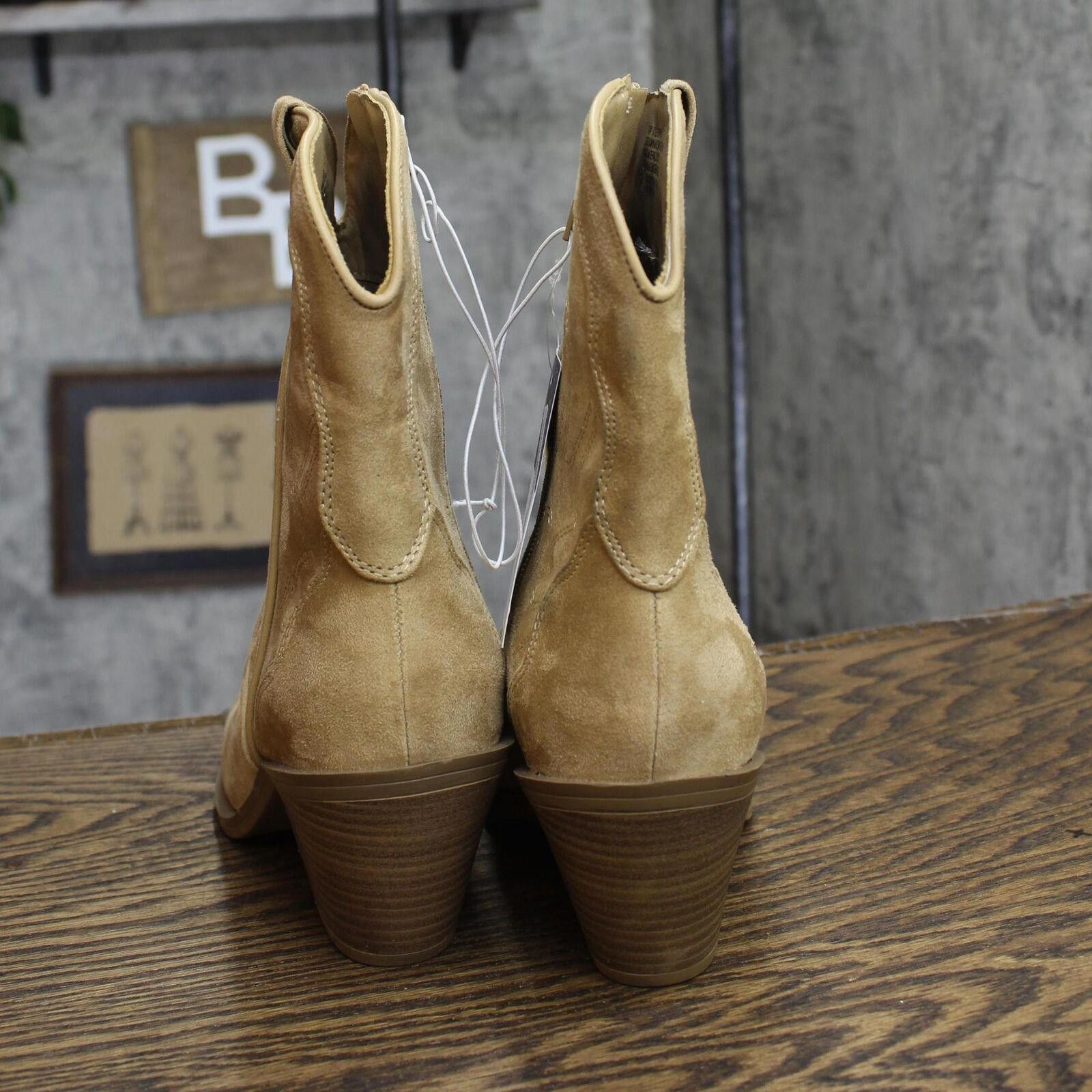 Designer Universal Thread Width Western Ankle Boots Tan Brown 7.5W Size US 7.5 / IT 37.5 - 4 Thumbnail