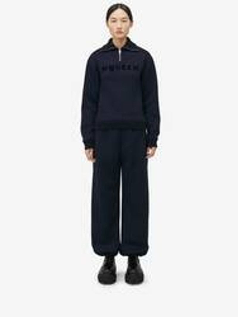 Alexander McQueen o1srvl11e0226 Embroidered Skull Joggers In Navy Size 26" / US 2 / IT 38 - 2 Thumbnail