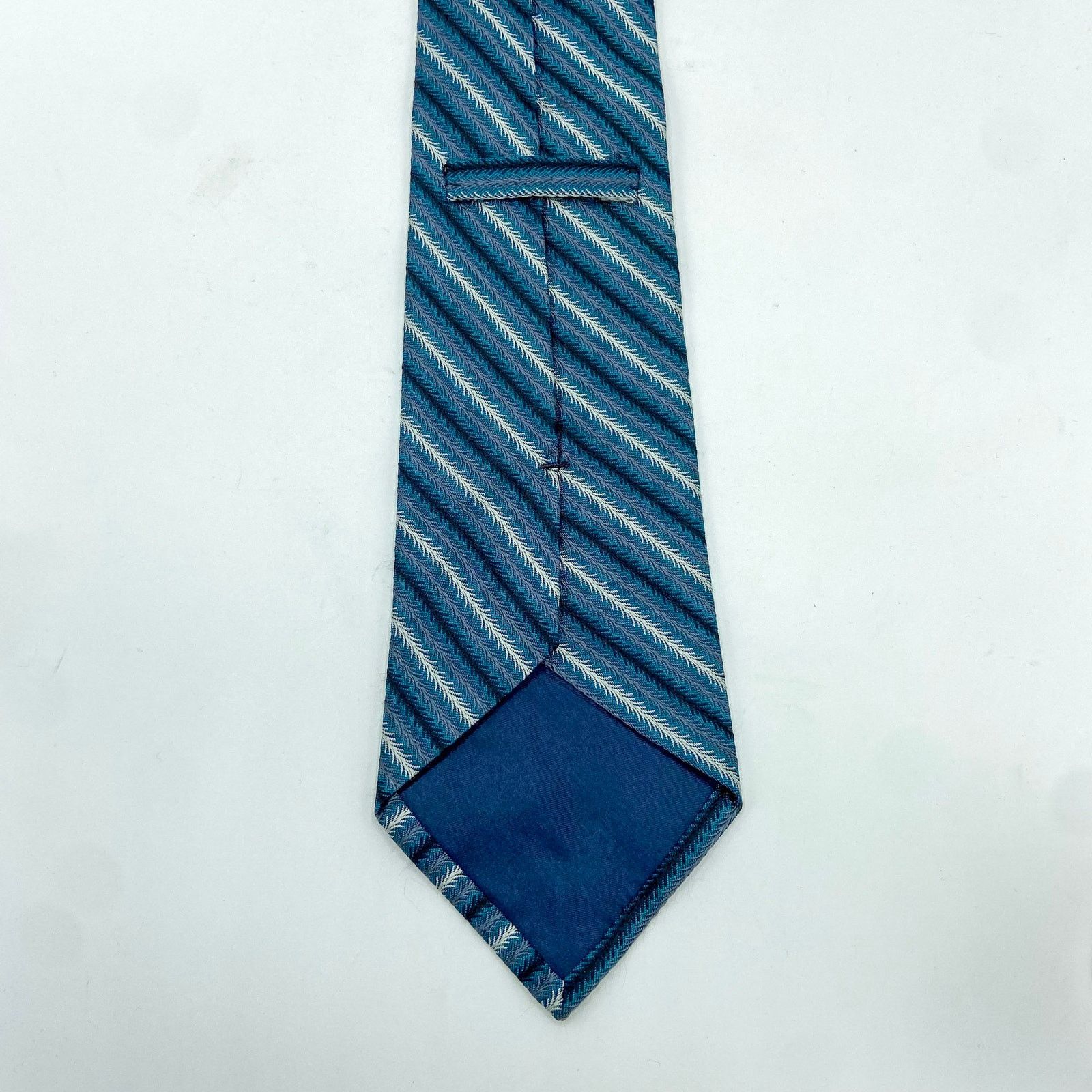 Coach Coach Necktie Teal Blue Diagonal Stripe Silk Jacquard Italy Size ONE SIZE - 7 Thumbnail