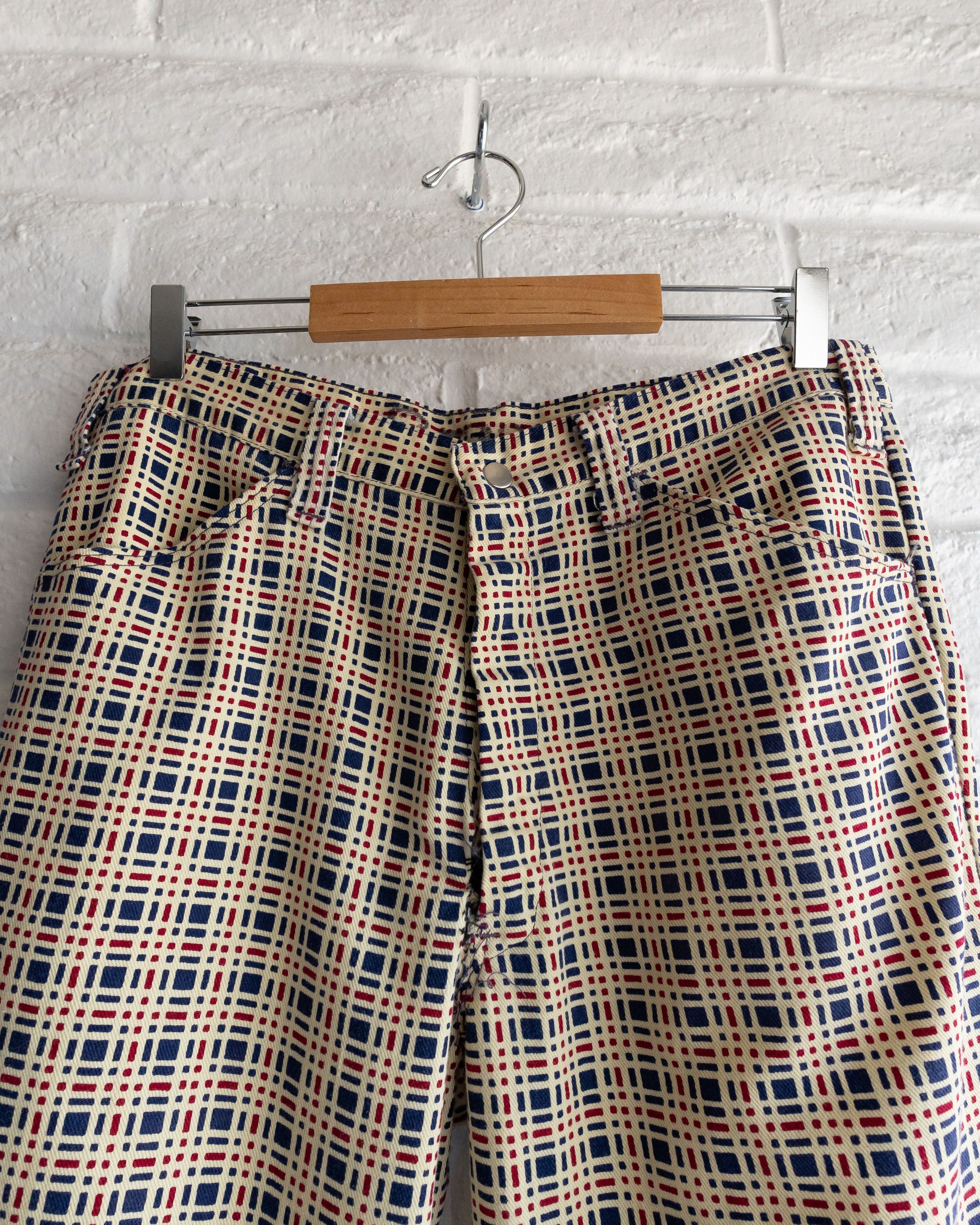 Vintage Vintage 1960s Checkered Plaid Bell Bottom Pants Men's 32 Size US 33 - 2 Thumbnail