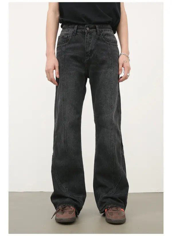 VIBE Men's American retro high street patchwork flared jeans Size US 32 / EU 48 - 1 Thumbnail