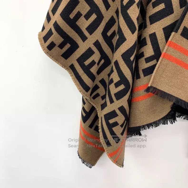 Fendi Fendi size 140*140cm Classic FF Monogram All-Over Print Woo Size ONE SIZE - 4 Thumbnail