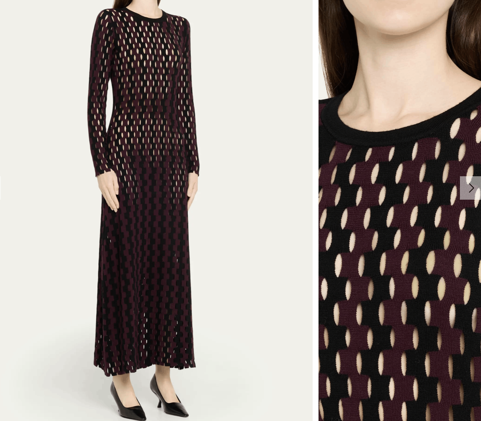 Other Zankov Natalie Two-Tone Open-Knit Long Sleeve Maxi Dress Size XS / US 0-2 / IT 36-38 - 1 Thumbnail