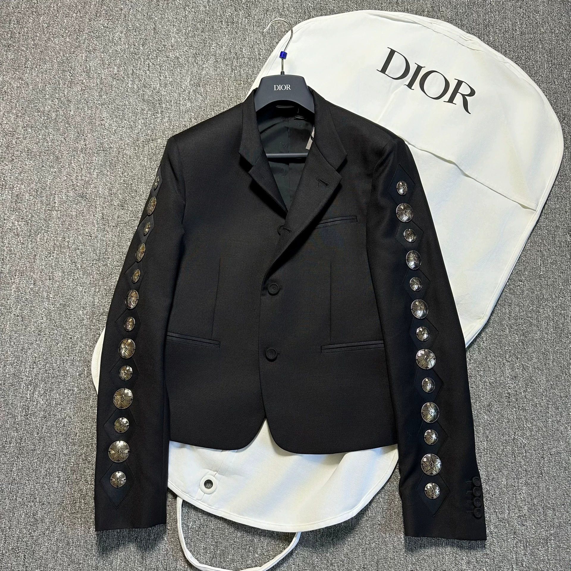 Dior dior black high-collar blazer jacket Size US L / EU 52-54 / 3 - 1 Thumbnail
