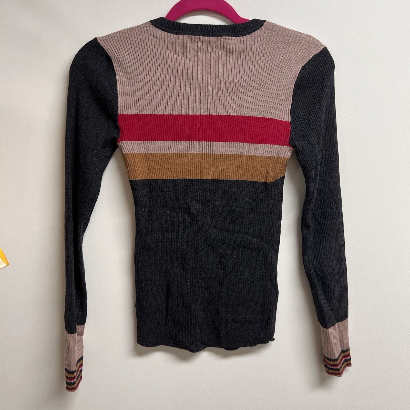 Faherty Faherty Mikki XS Henley Cotton Cashmere Long Sleeve Ribbed Size XS / US 0-2 / IT 36-38 - 2 Thumbnail