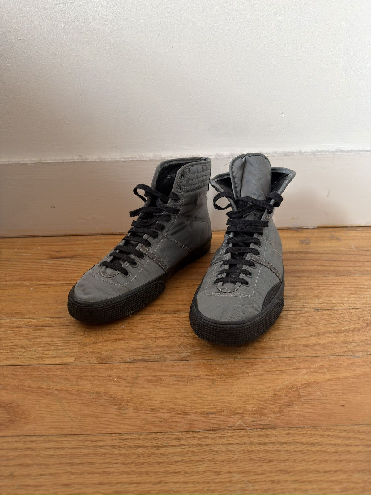 Helmut Lang Silver 3M High-Top Sneakers Size US 8 / EU 41 - 1 Thumbnail