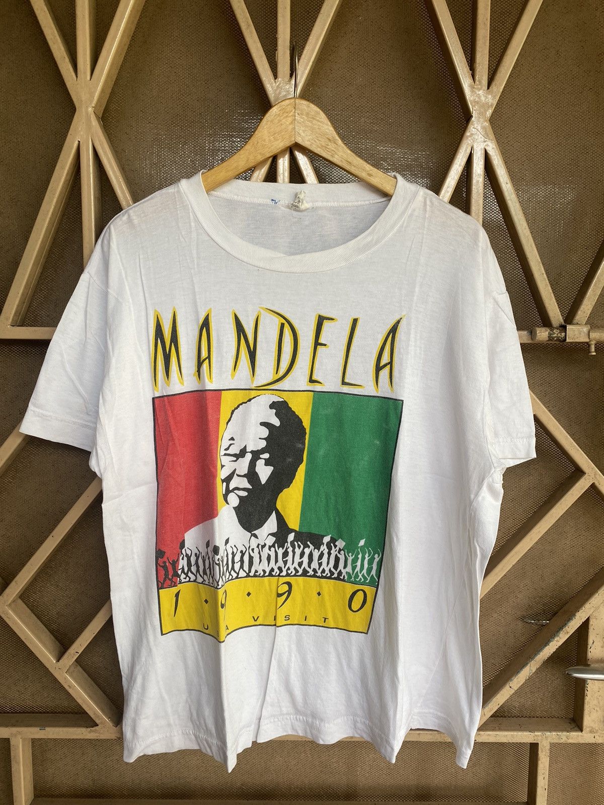 Vintage 💸BINDINGOFFER💸Mandela 1990 Usa Visit Shirt Size US M / EU 48-50 / 2 - 1 Thumbnail