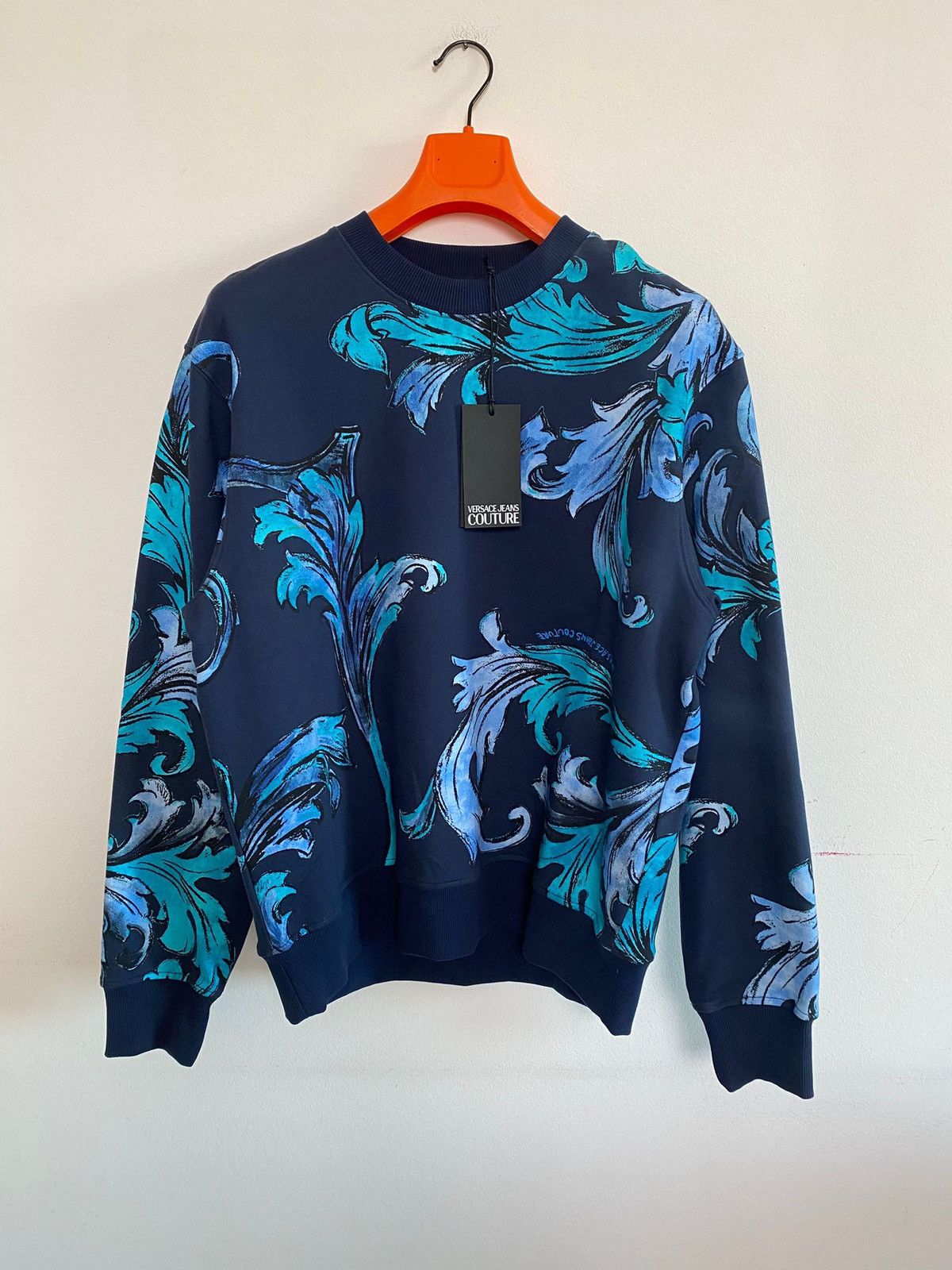 Versace Jeans Couture Versace Jeans Culture Sweatshirt Reg all Over XL blue, new Size US XL / EU 56 / 4 - 1 Thumbnail
