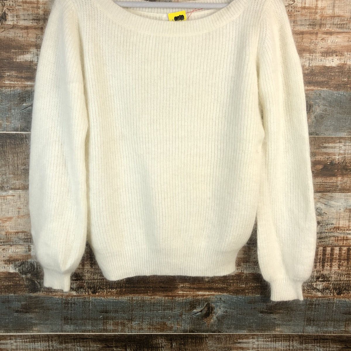 Homespun Knitwear × Japanese Brand DLL Je Chichi White mohair shaggy Knitwear #C043 Size M / US 6-8 / IT 42-44 - 3 Thumbnail