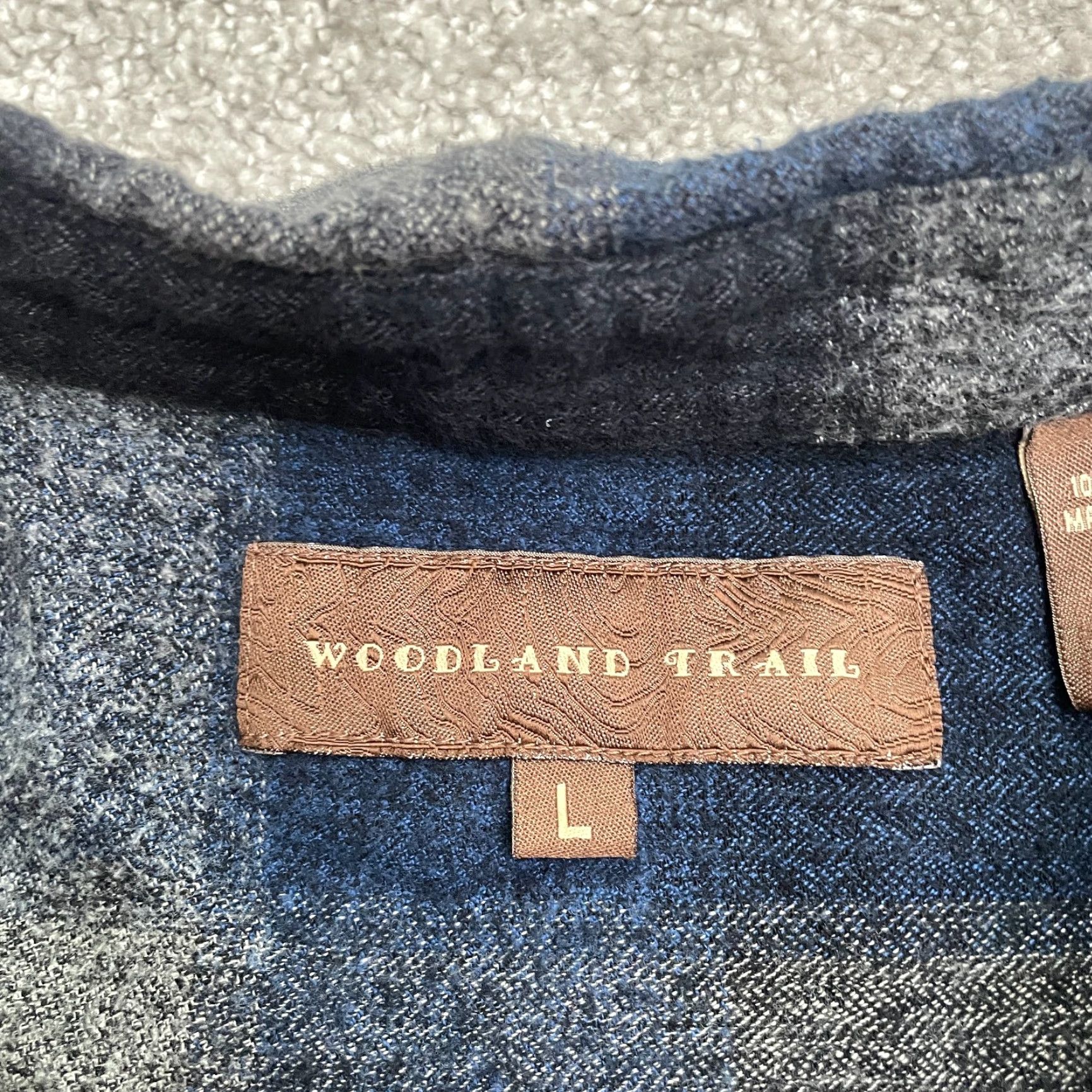 Vintage Goodland Trail Flannel Shirt Mens Large Blue Gray Plaid Cotton Outdoor Button-Up Size US L / EU 52-54 / 3 - 4 Thumbnail