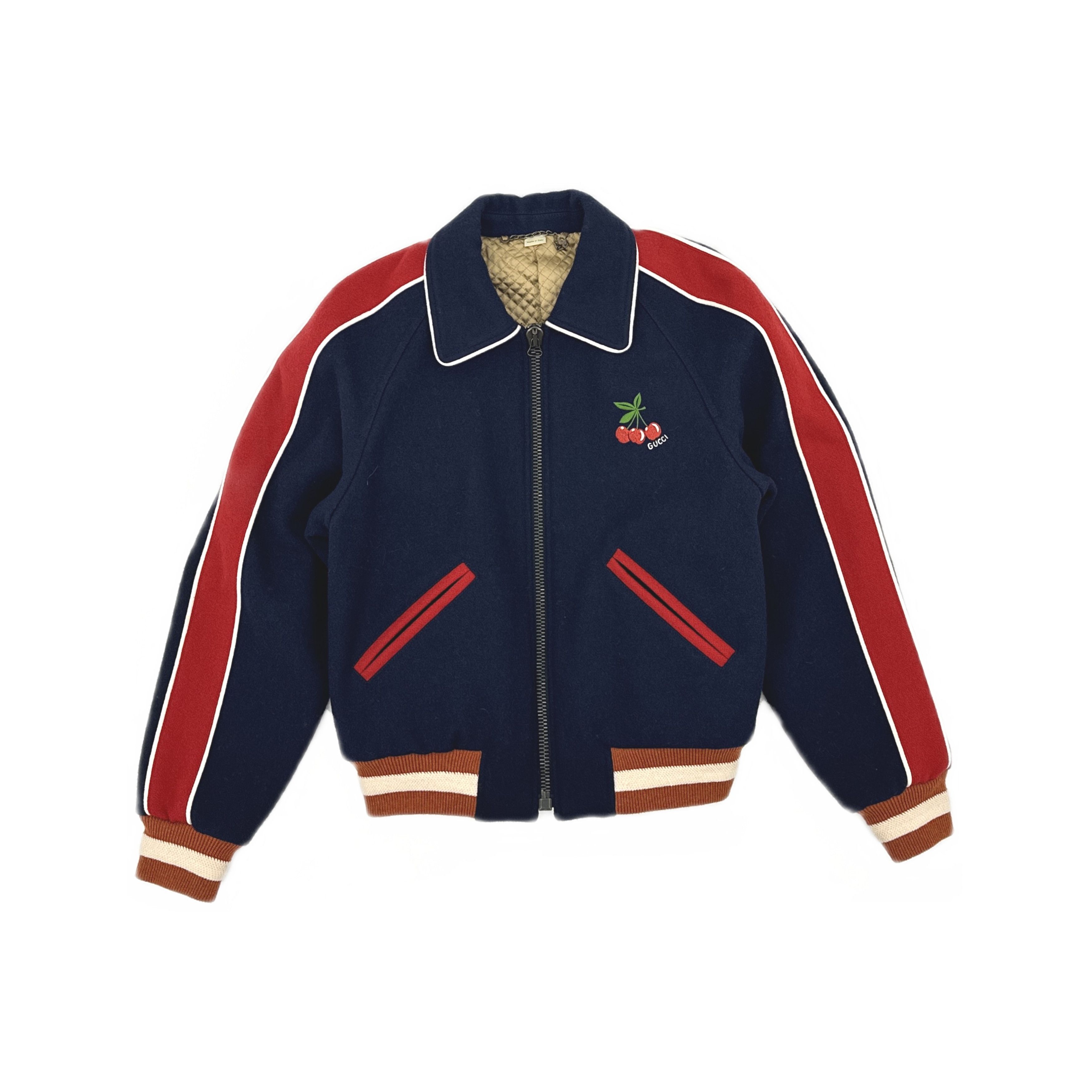 00s Italy製　GUCCI Bomber Jacket SIze-46 Gucci Original Gucci Reversible Dark Blue Men Bomber Jacket in