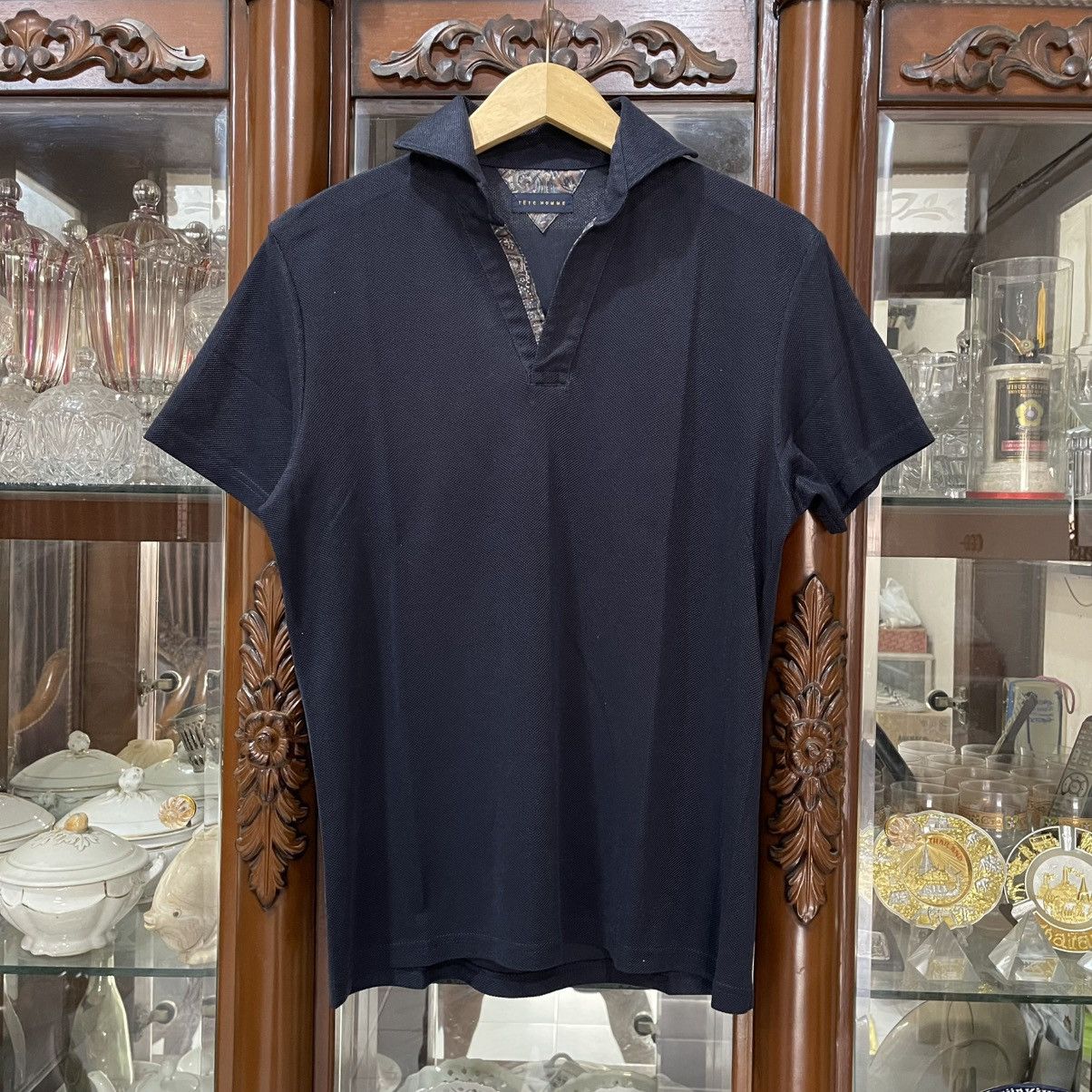 Tete Homme Tete homme issey miyake open colar poloshirt Size US M / EU 48-50 / 2 - 1 Thumbnail