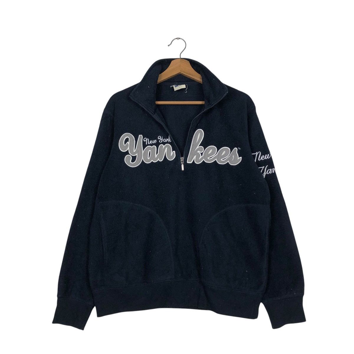 Japanese Brand Vintage Half Zipper Fleece Jacket New York Yankees Big Logo Size US L / EU 52-54 / 3 - 12 Thumbnail