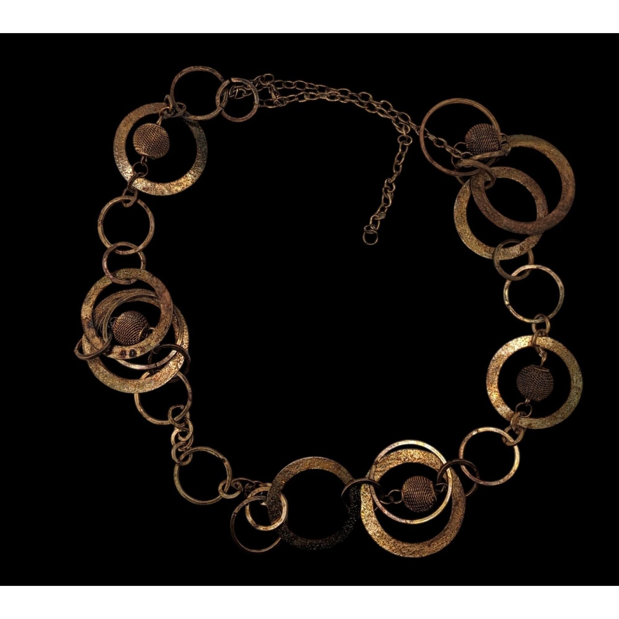 Other Vintage Glam Gold/Copper-Toned Statement Necklace With Textu Size ONE SIZE - 2 Thumbnail