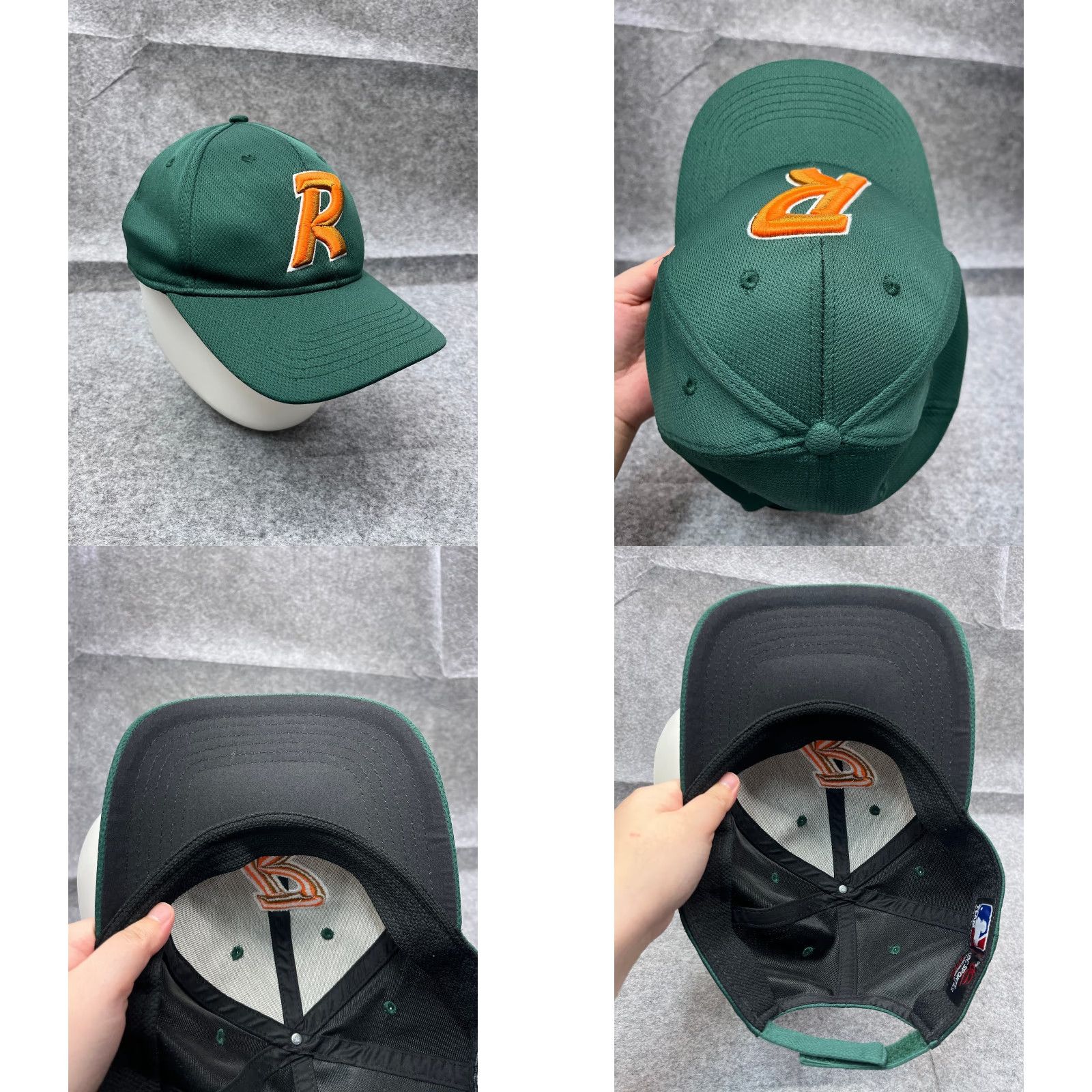 Vintage OC Sports Richmond Roosters Hat Cap, Straps Back, Adult, One Size, Green Polyester, Baseball Cap, Sports, Adjustable, Breathable, Men Size ONE SIZE - 8 Thumbnail