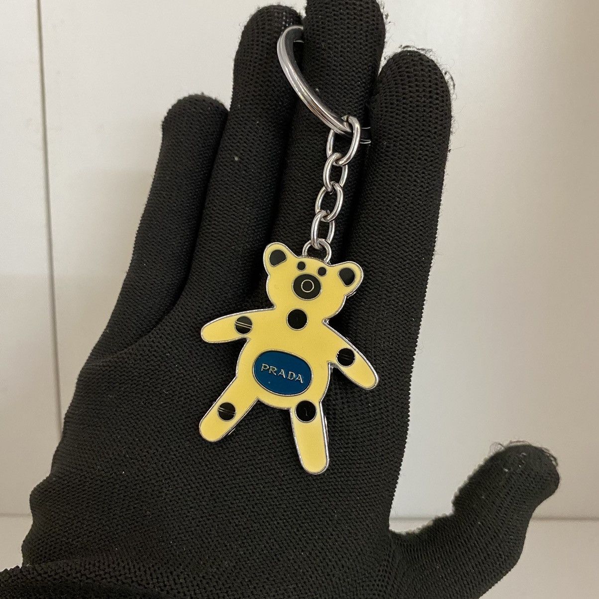 Prada Teddy Bear Prada Logo Metal Keyring Key Holder Keychain Size ONE SIZE - 1 Thumbnail