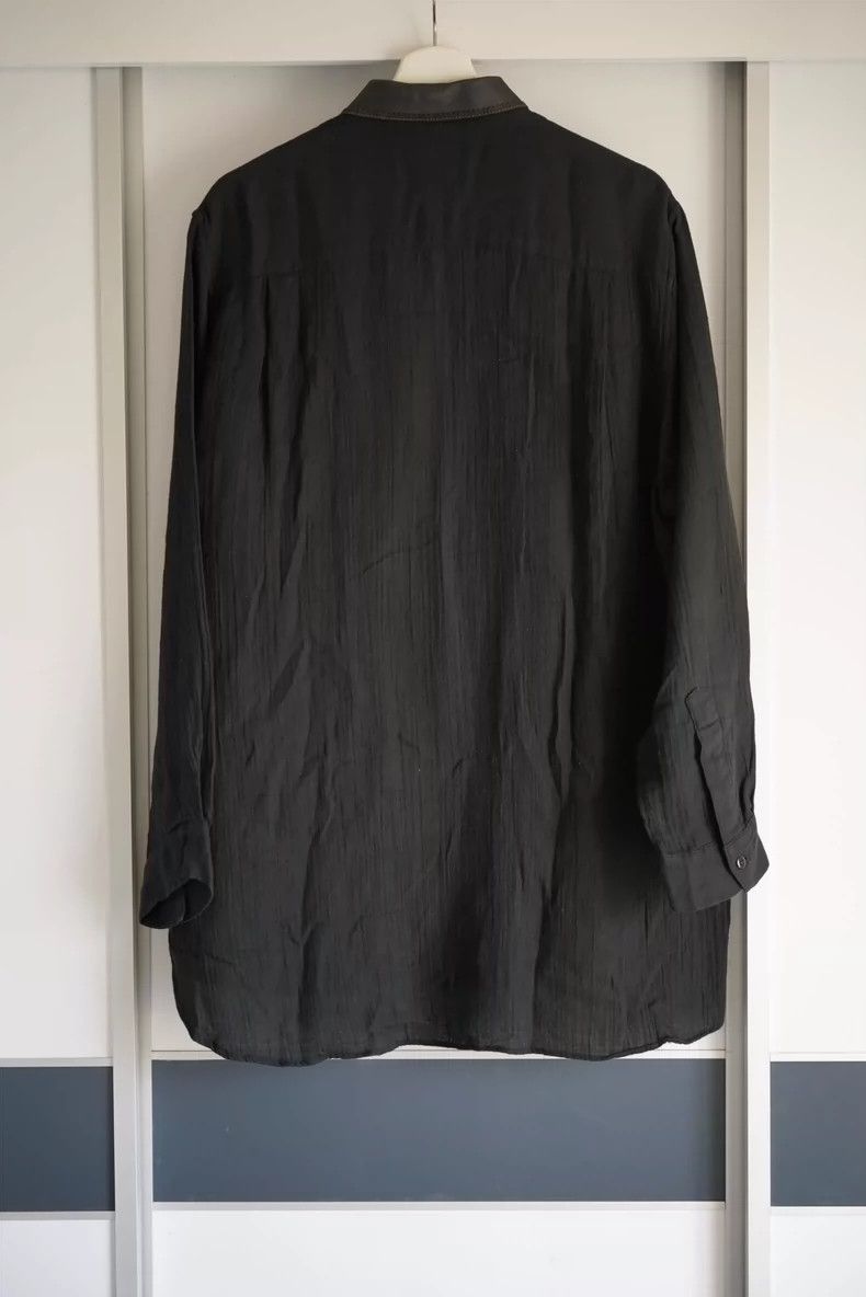 Yohji Yamamoto Yohji Yamamoto96ss Floral & Junior Leather Collar Shirt 250 Size US M / EU 48-50 / 2 - 2 Thumbnail