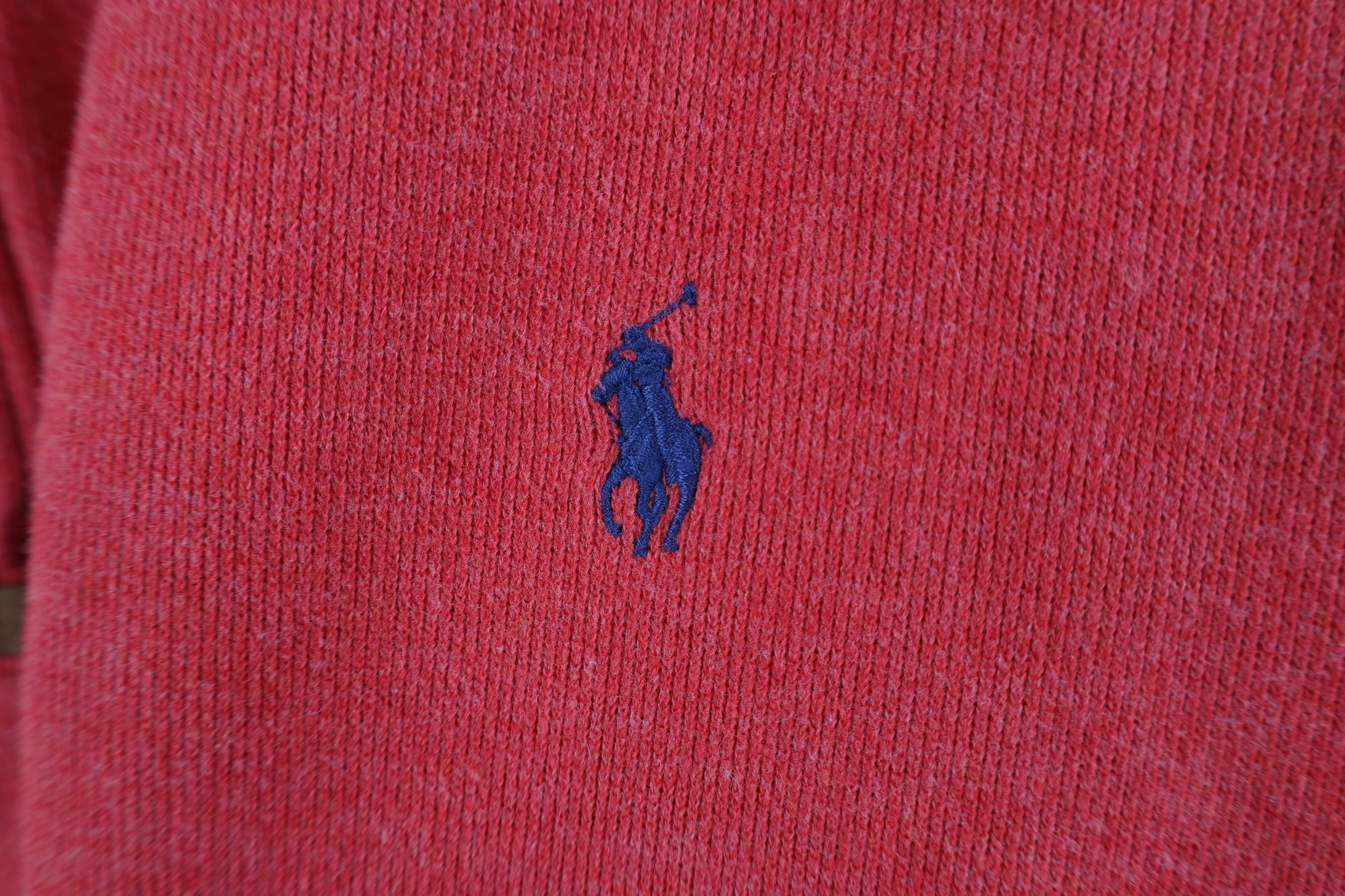 Ralph Lauren Vintage Y2K Ralph Lauren Ribbed Knit Half Zip Sweater Red Size US L / EU 52-54 / 3 - 4 Thumbnail