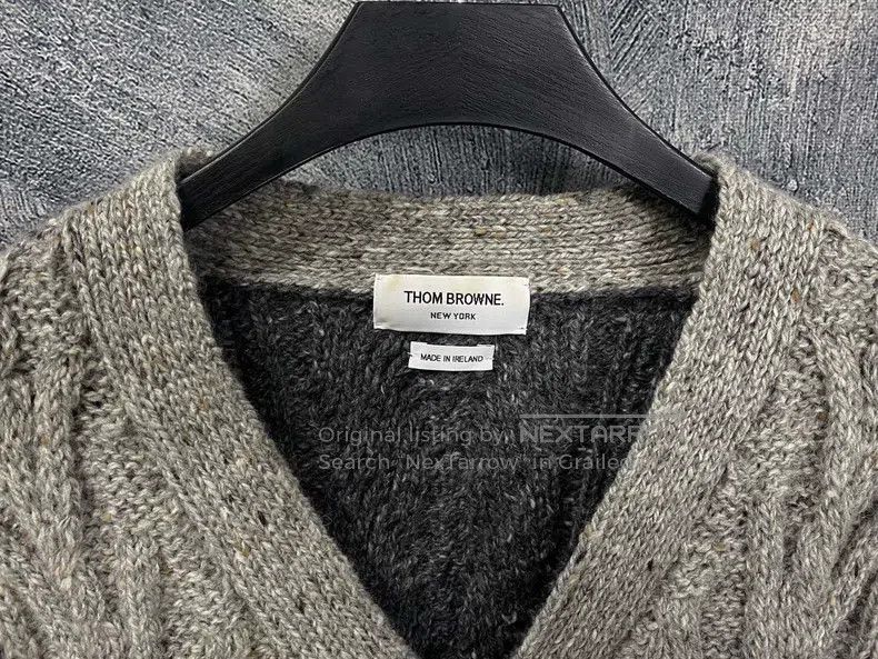 Thom Browne Thom Browne Grey Colorblock Wool Cardigan Sweater Size US XS / EU 42 / 0 - 3 Thumbnail
