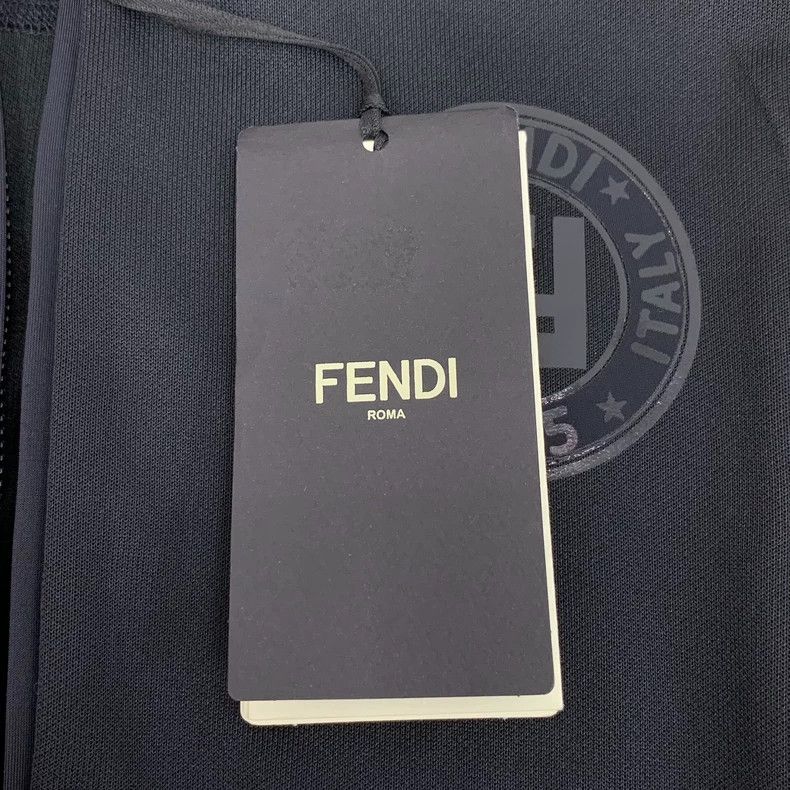 Fendi FENDI Black logo monogram stand collar zipper jacket Size 4XL / US 24-26 - 6 Thumbnail