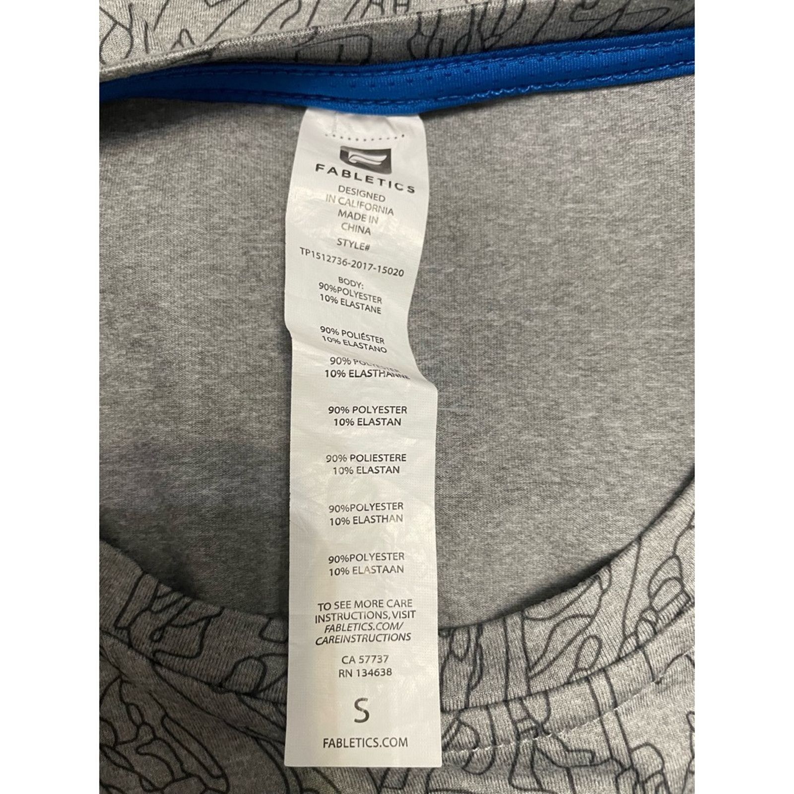 Other Fabletics Tank Top Crew Neck Sleeveless Abstract Gray Small Size S / US 4 / IT 40 - 9 Thumbnail