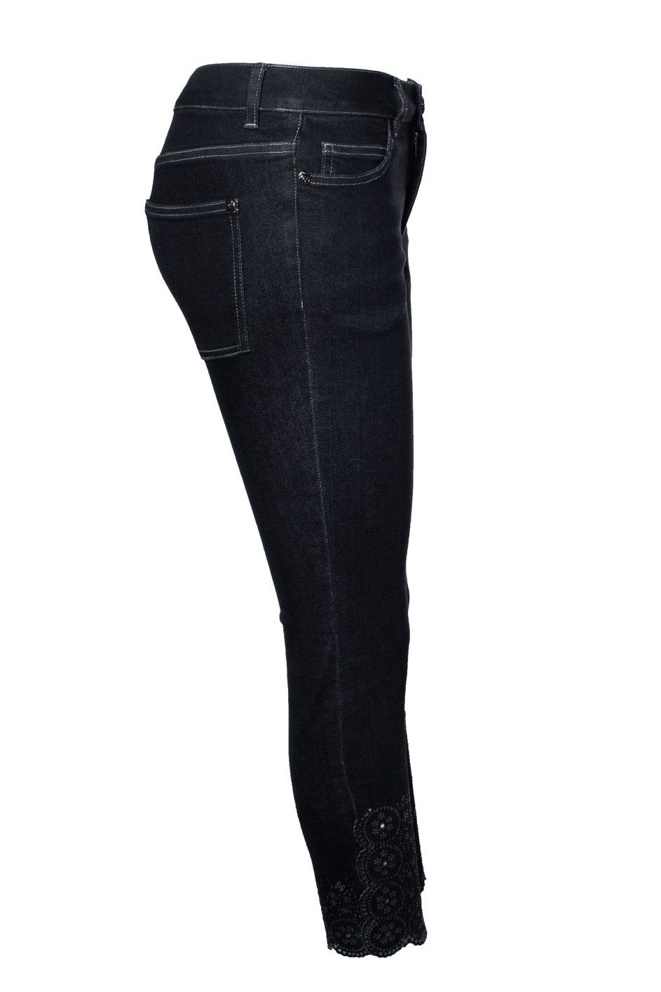 Chanel Chanel, black jeans with floral lasercut print Size 26" / US 2 / IT 38 - 2 Thumbnail