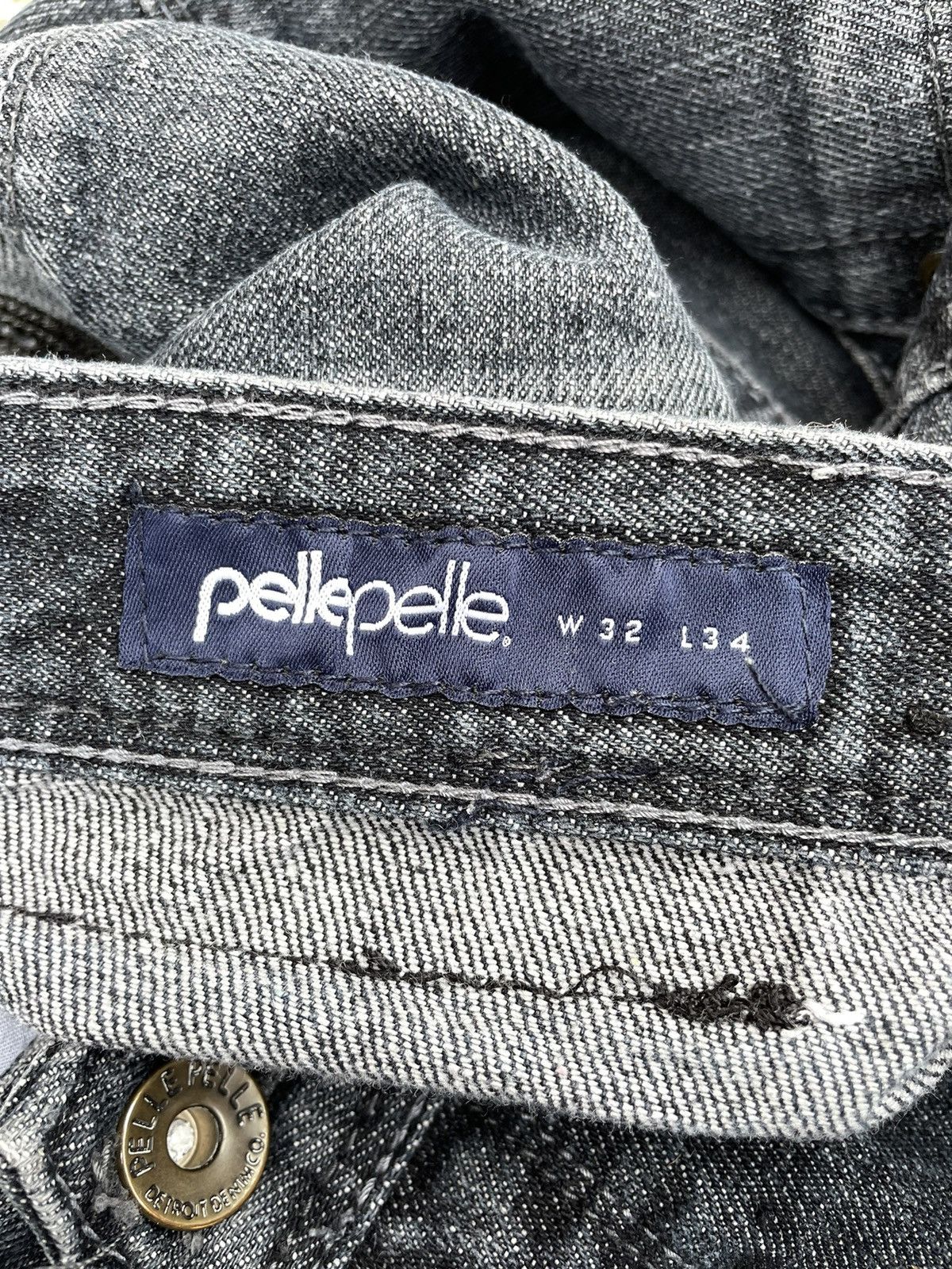 Pelle Pelle × Vintage Vintage Y2K Pelle Pelle SpellOut Denim Pants Skate Rap Jnco Size US 32 / EU 48 - 6 Thumbnail