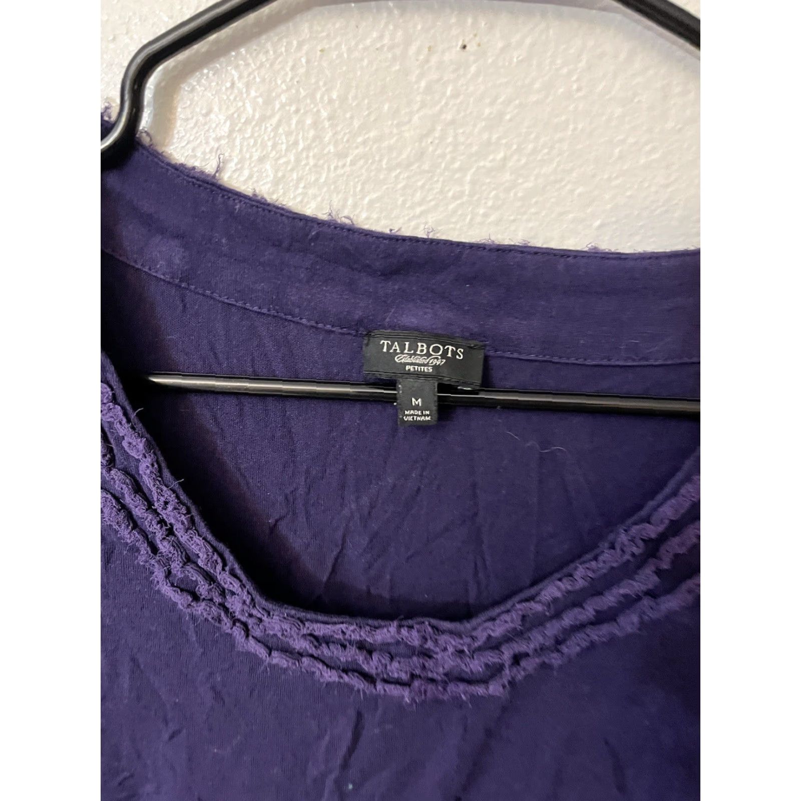 Talbots Talbots Shirt Women’s Medium Purple Round Neck 3/4 Sleeve Solid Tee Top Womens Size M / US 6-8 / IT 42-44 - 3 Thumbnail