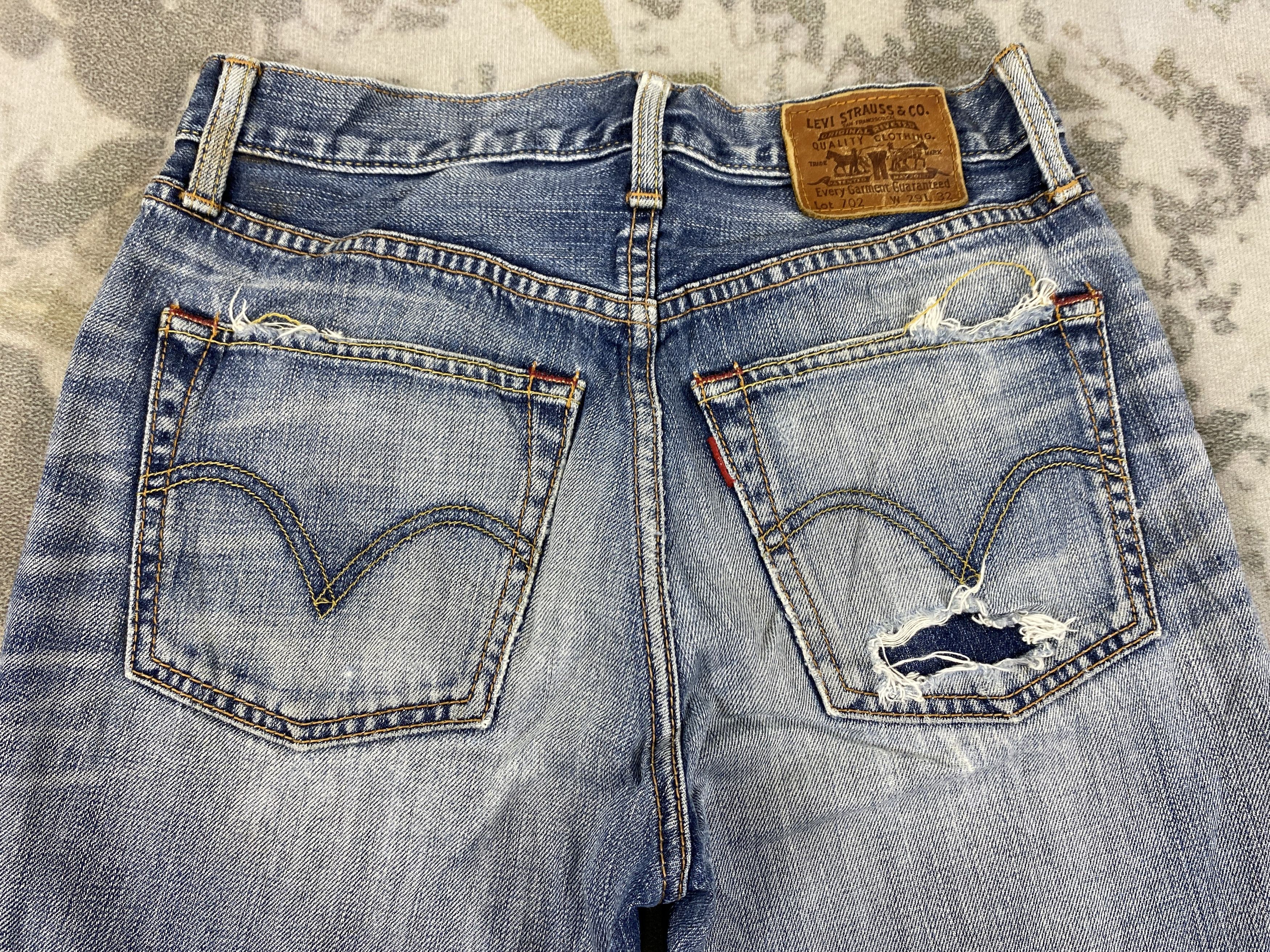 Levi's Distressed Blue Vintage Levi's 702 Jeans 29x32.5- JN3847 Size US 29 - 4 Thumbnail